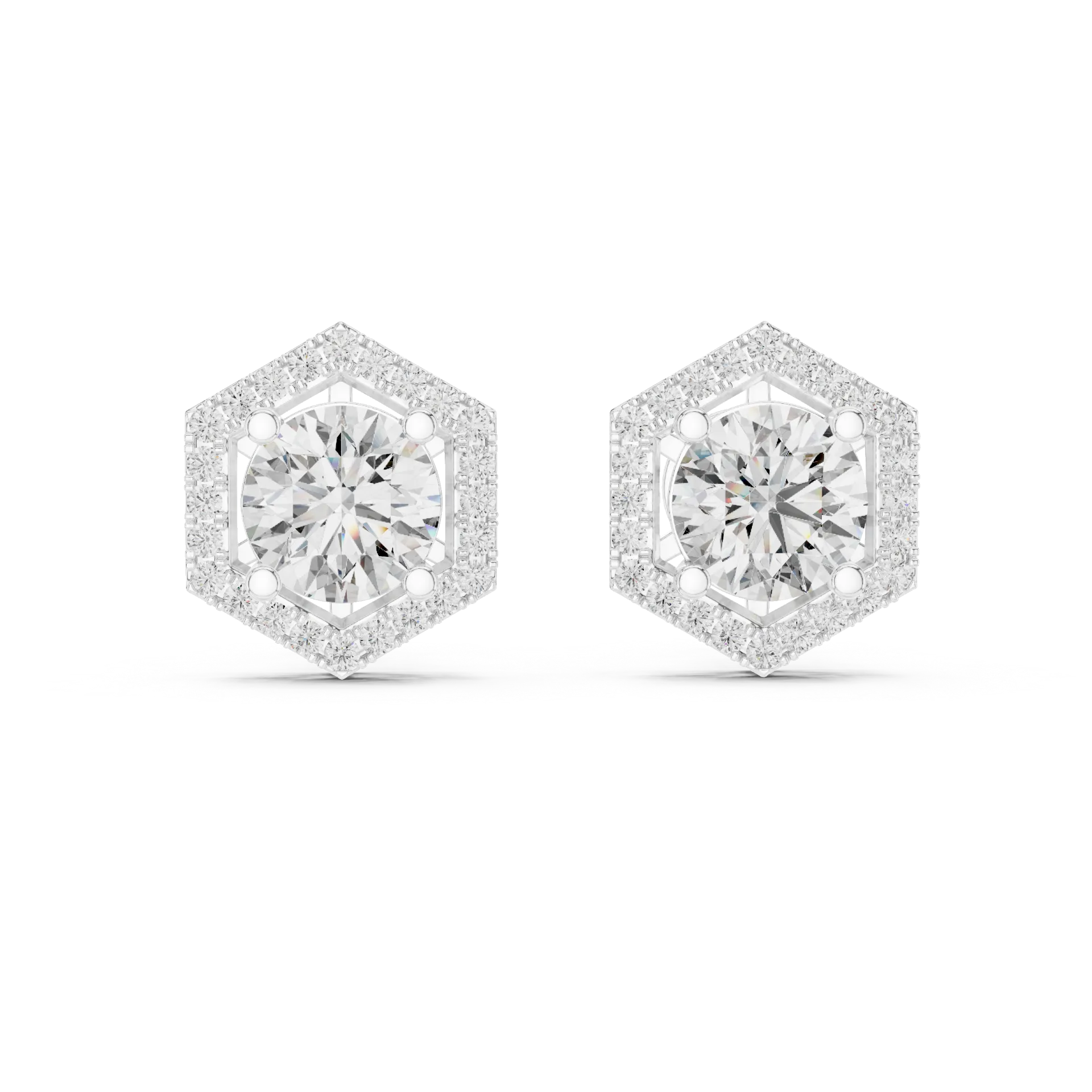 Sculpted Round Halo Stud Earrings