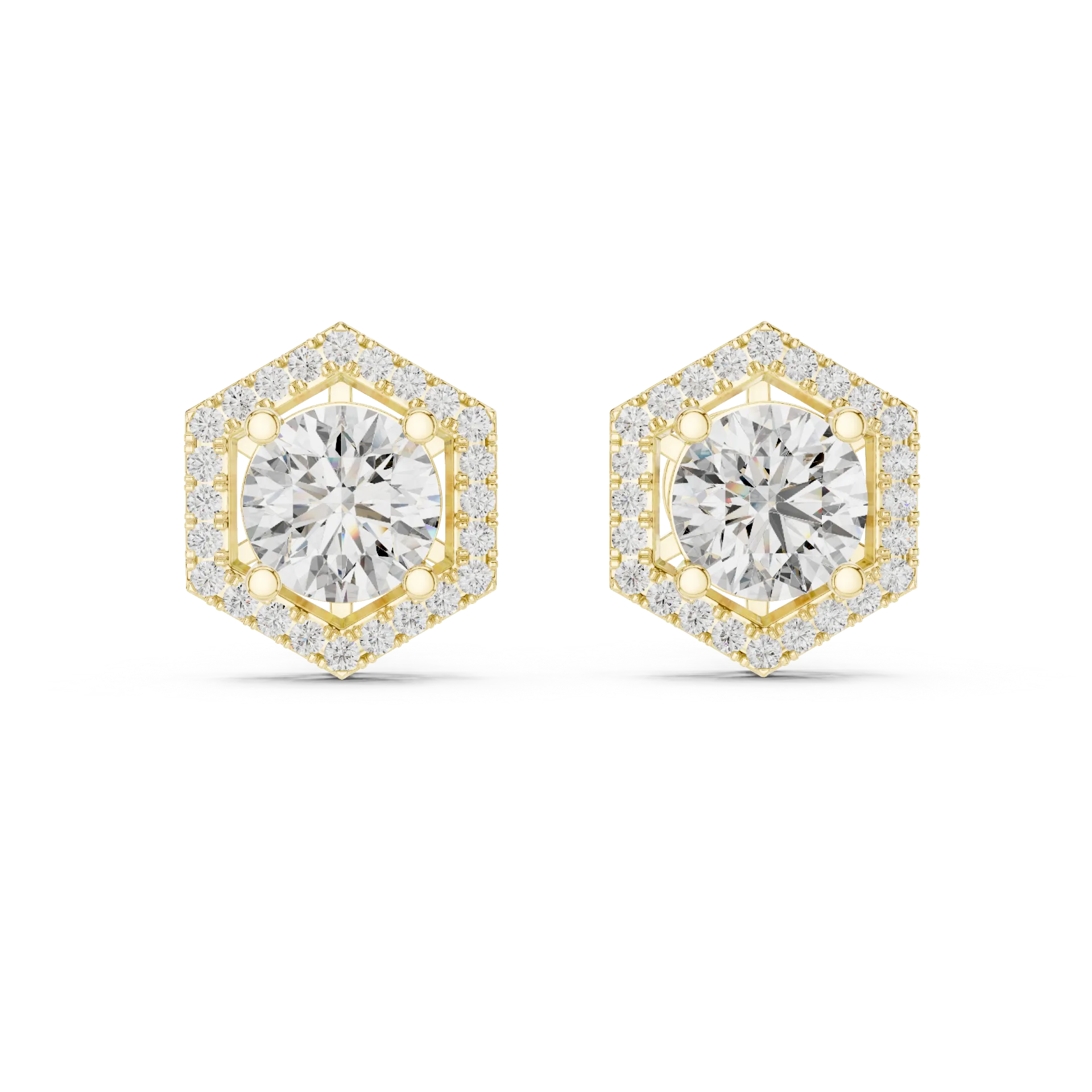 Sculpted Round Halo Stud Earrings