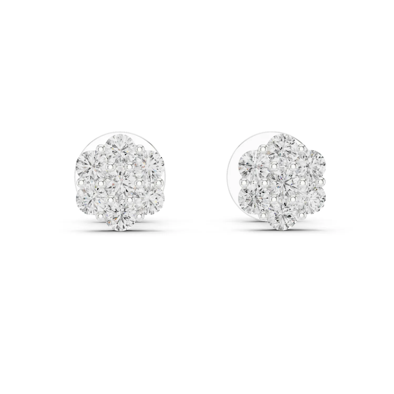 Luxe Round Halo Stud Earrings
