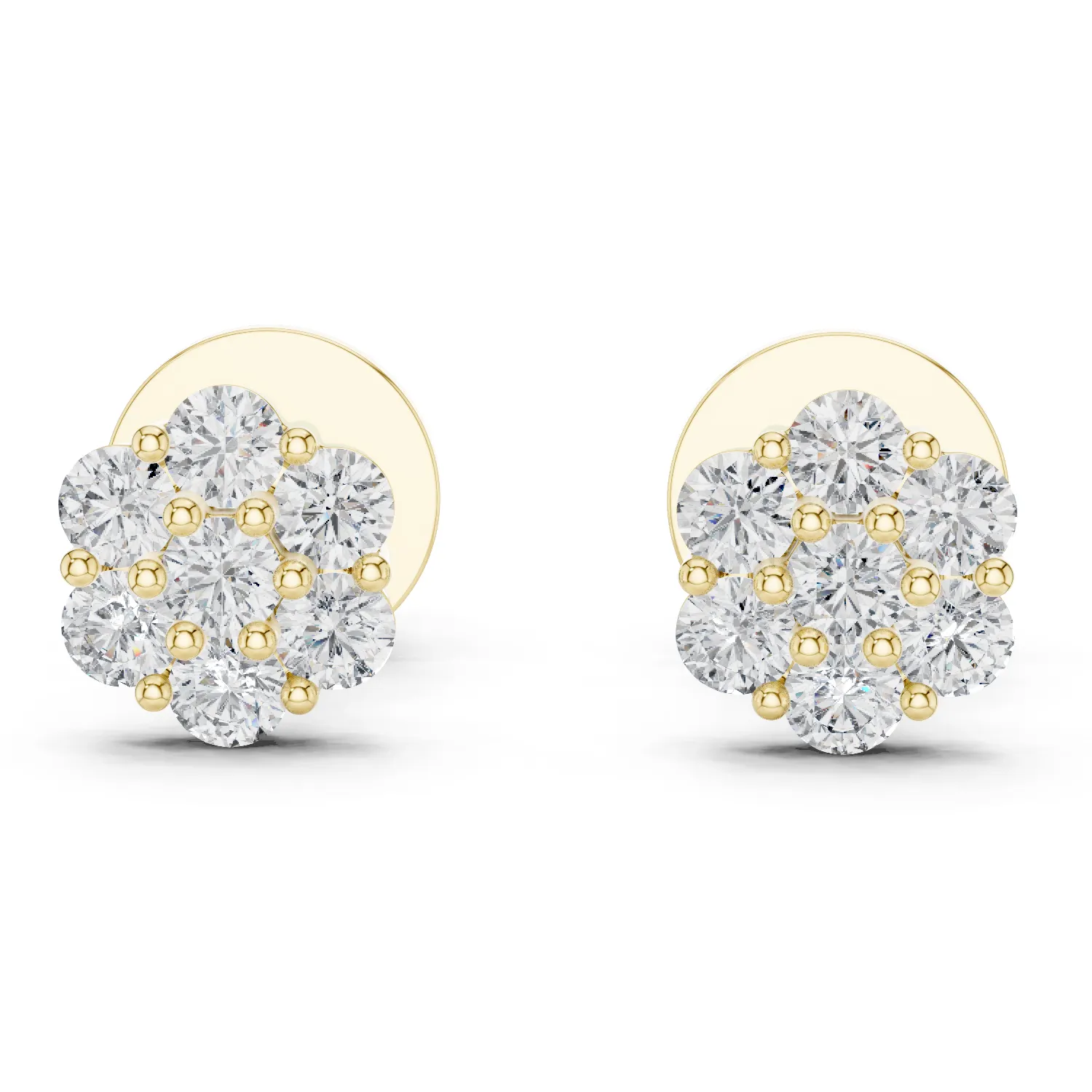 Luxe Round Halo Stud Earrings