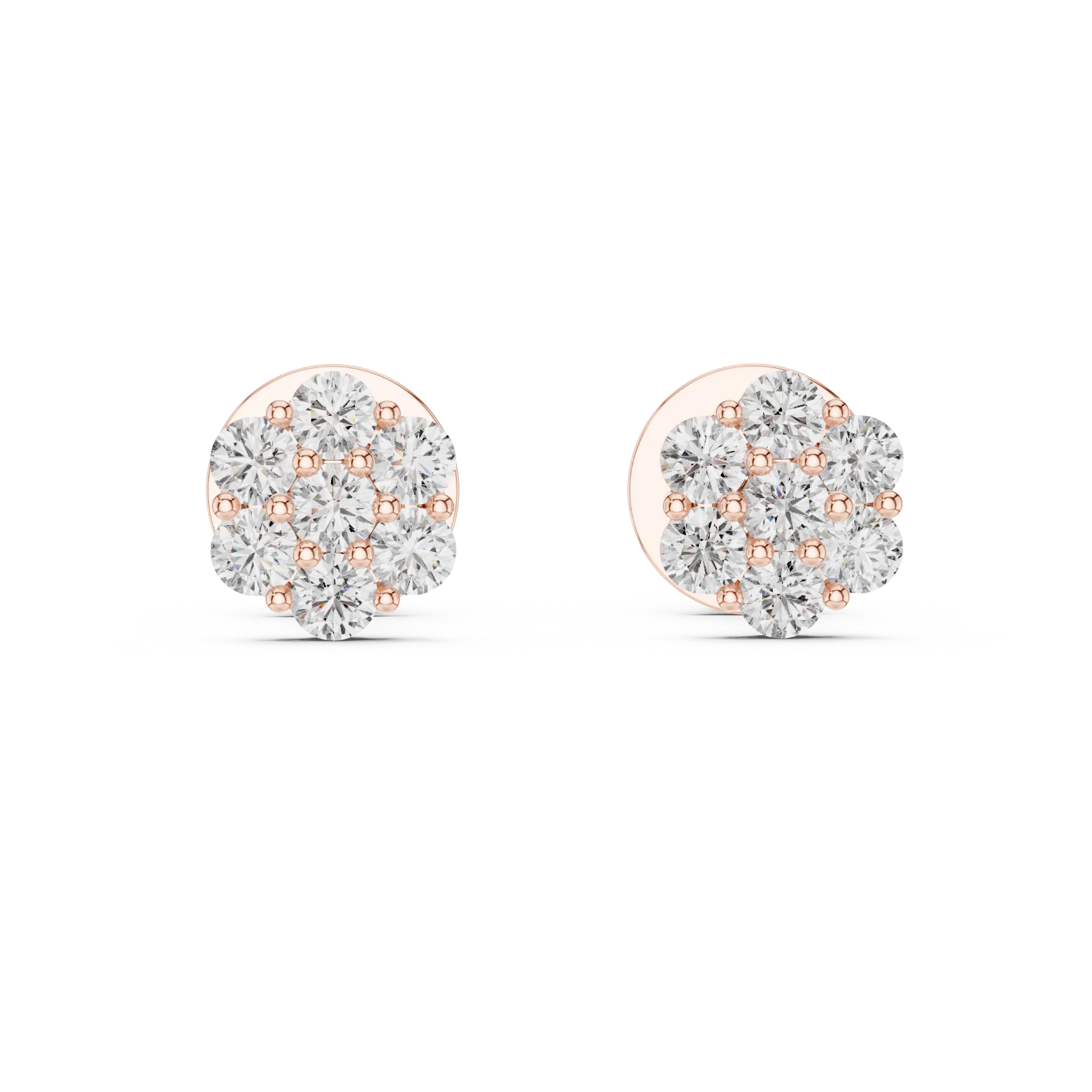 Luxe Round Halo Stud Earrings