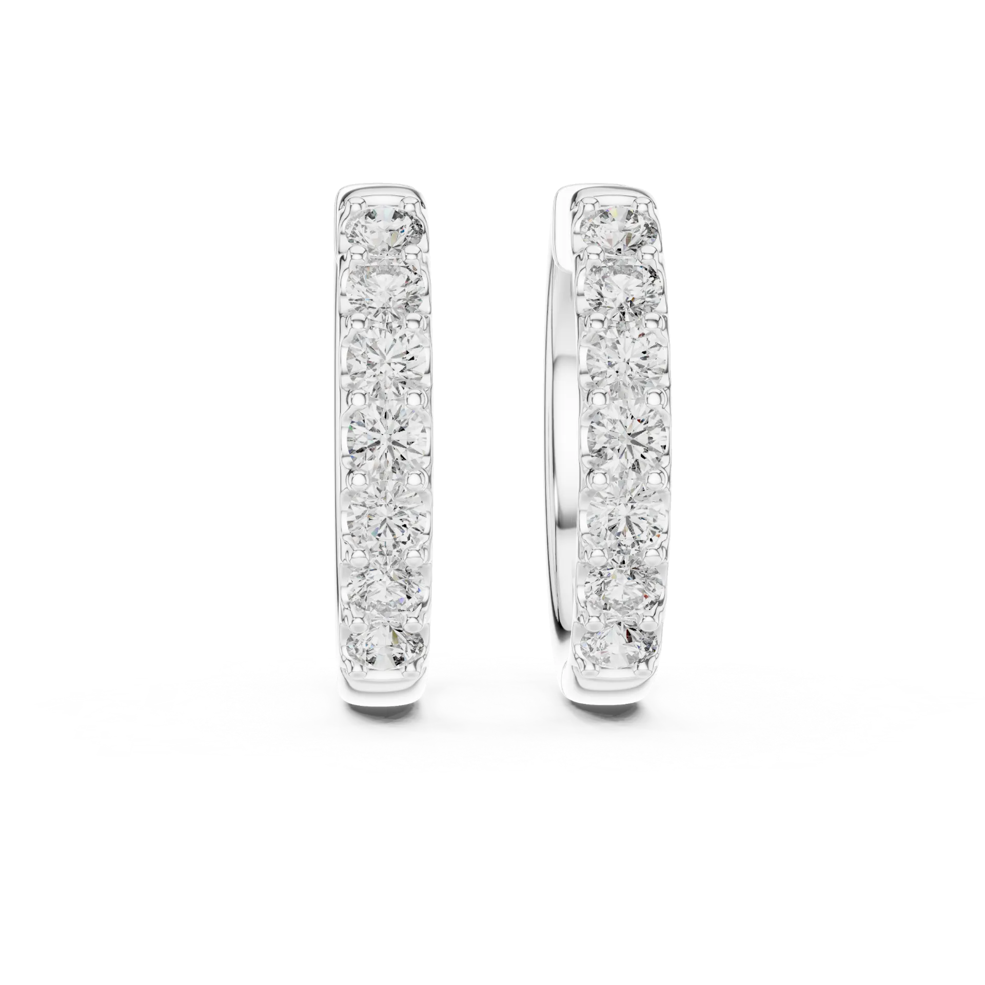 Classic Diamond Huggie Hoop Earrings