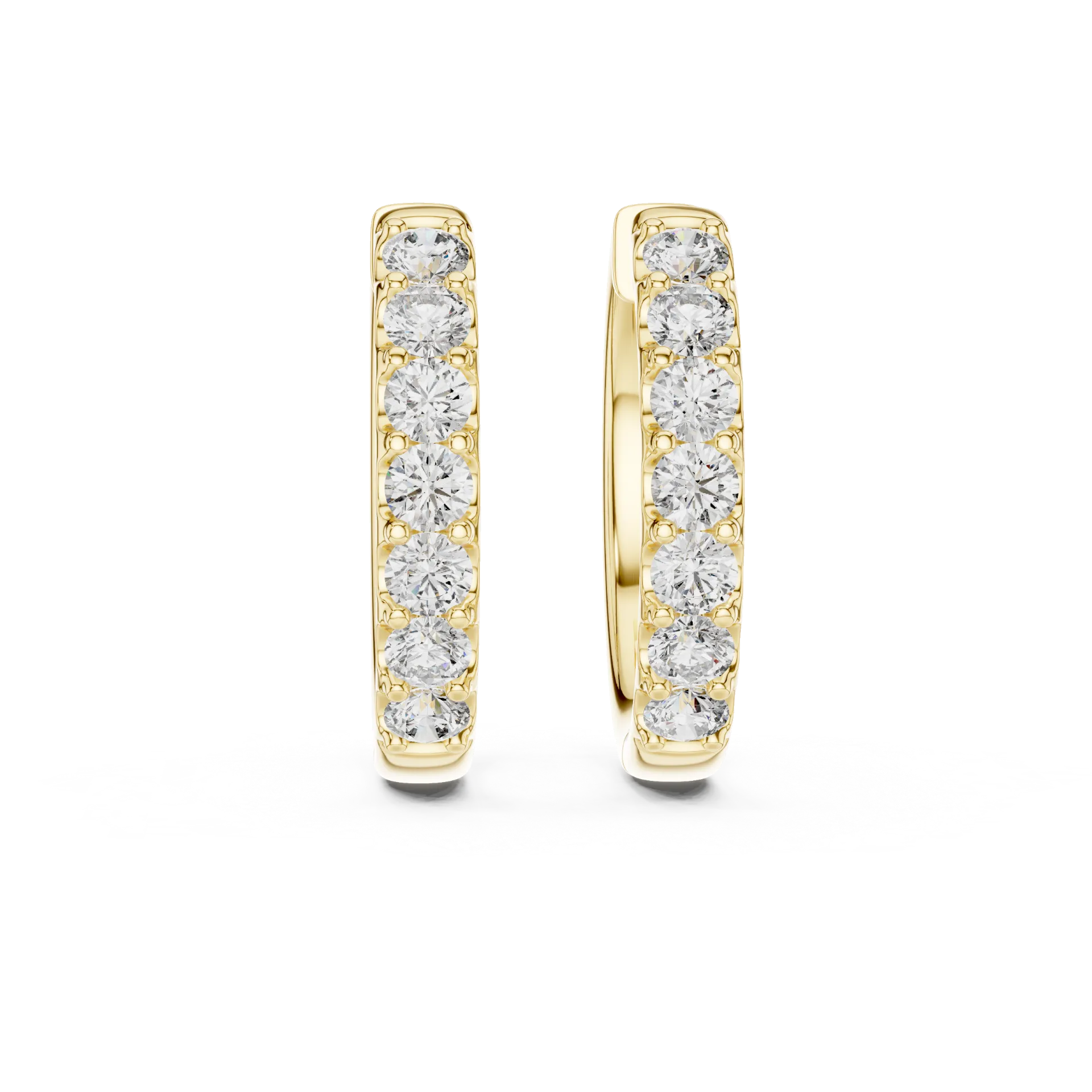 Classic Diamond Huggie Hoop Earrings