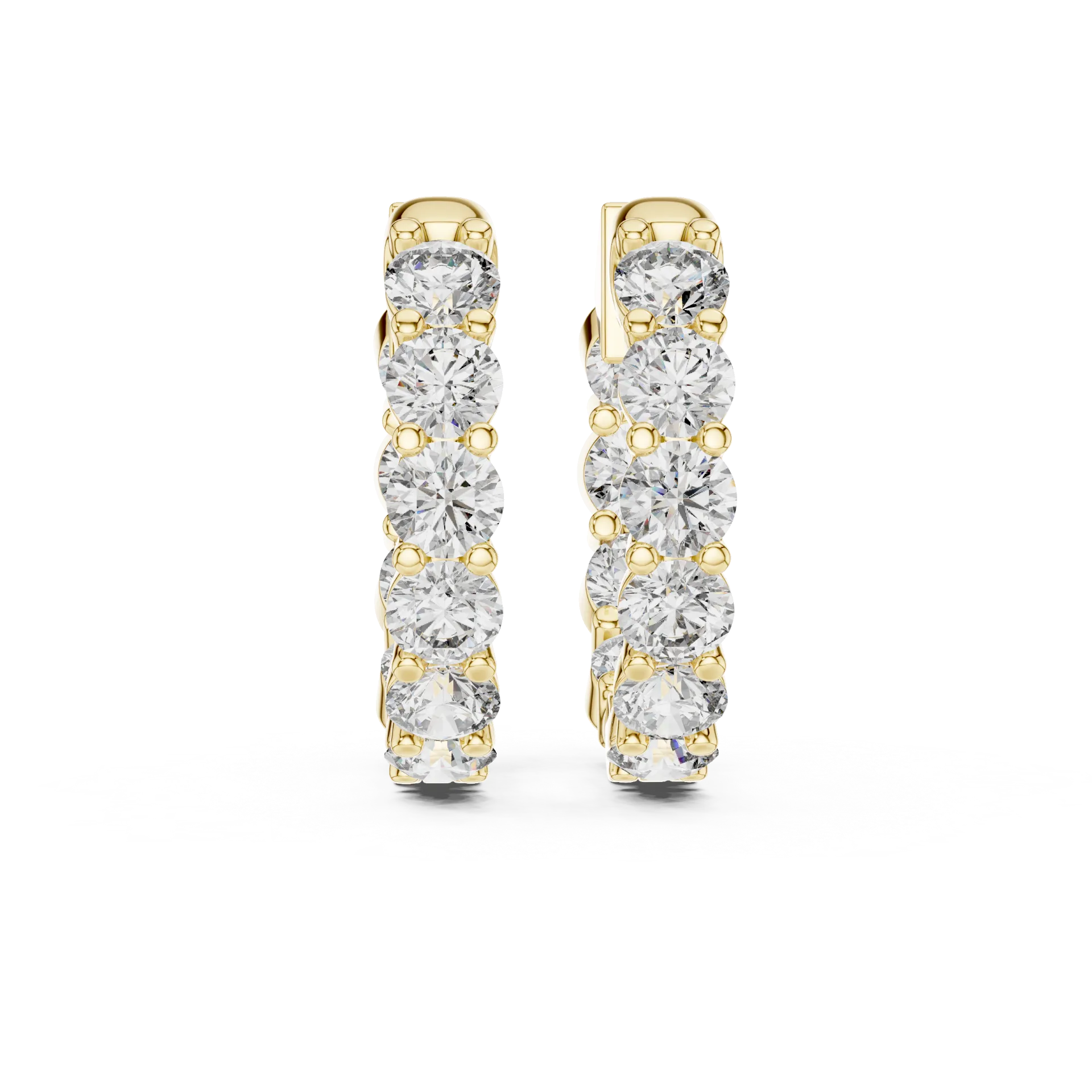 Round Diamond Huggie Hoop Earrings