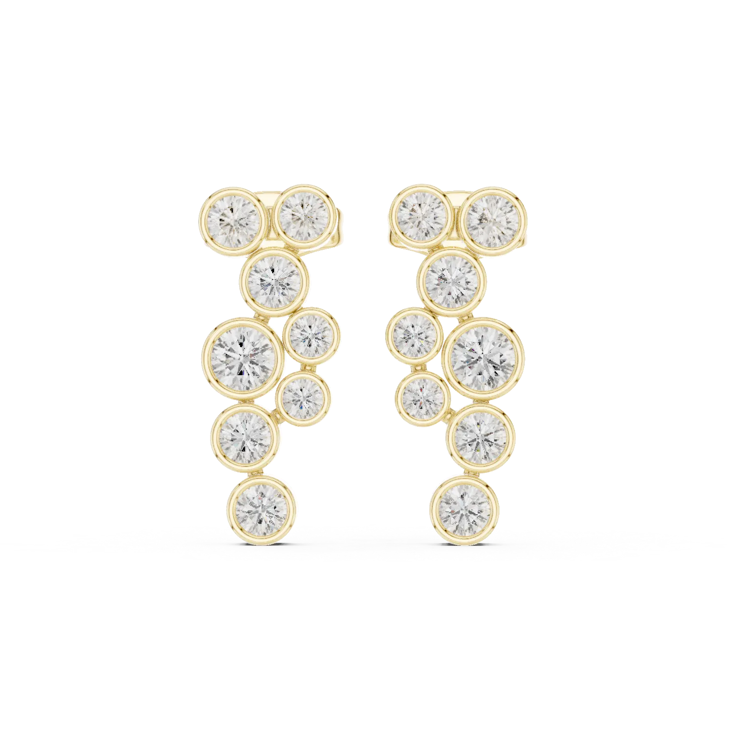 Bubble Cluster Diamond Drop Earrings