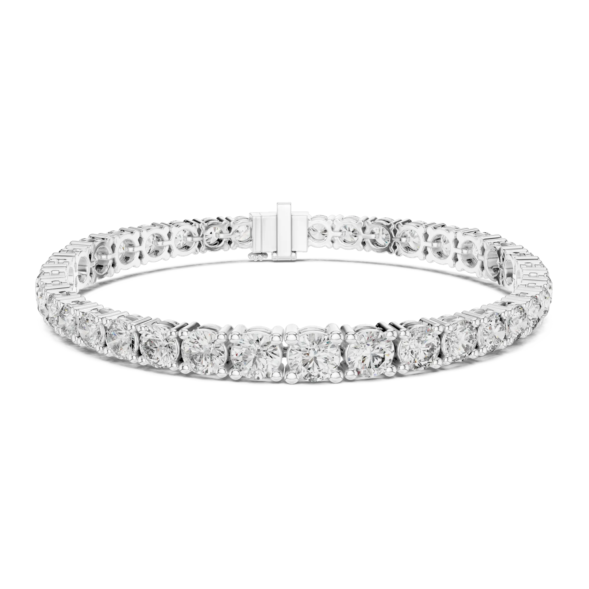 Graduated Round Diamond Tennis Bracelet