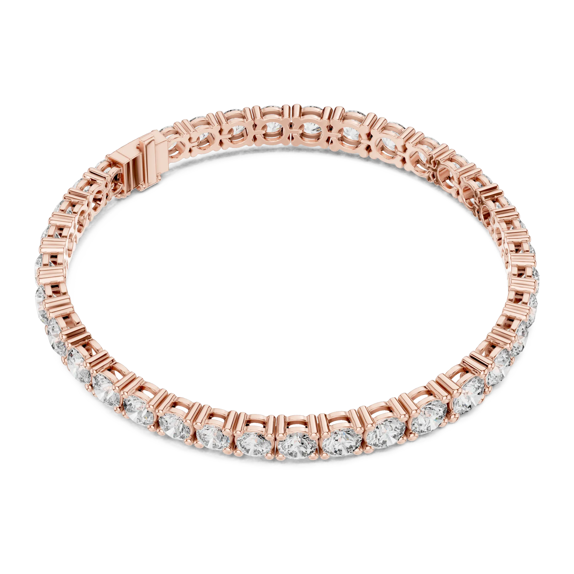 Graduated Round Diamond Tennis Bracelet