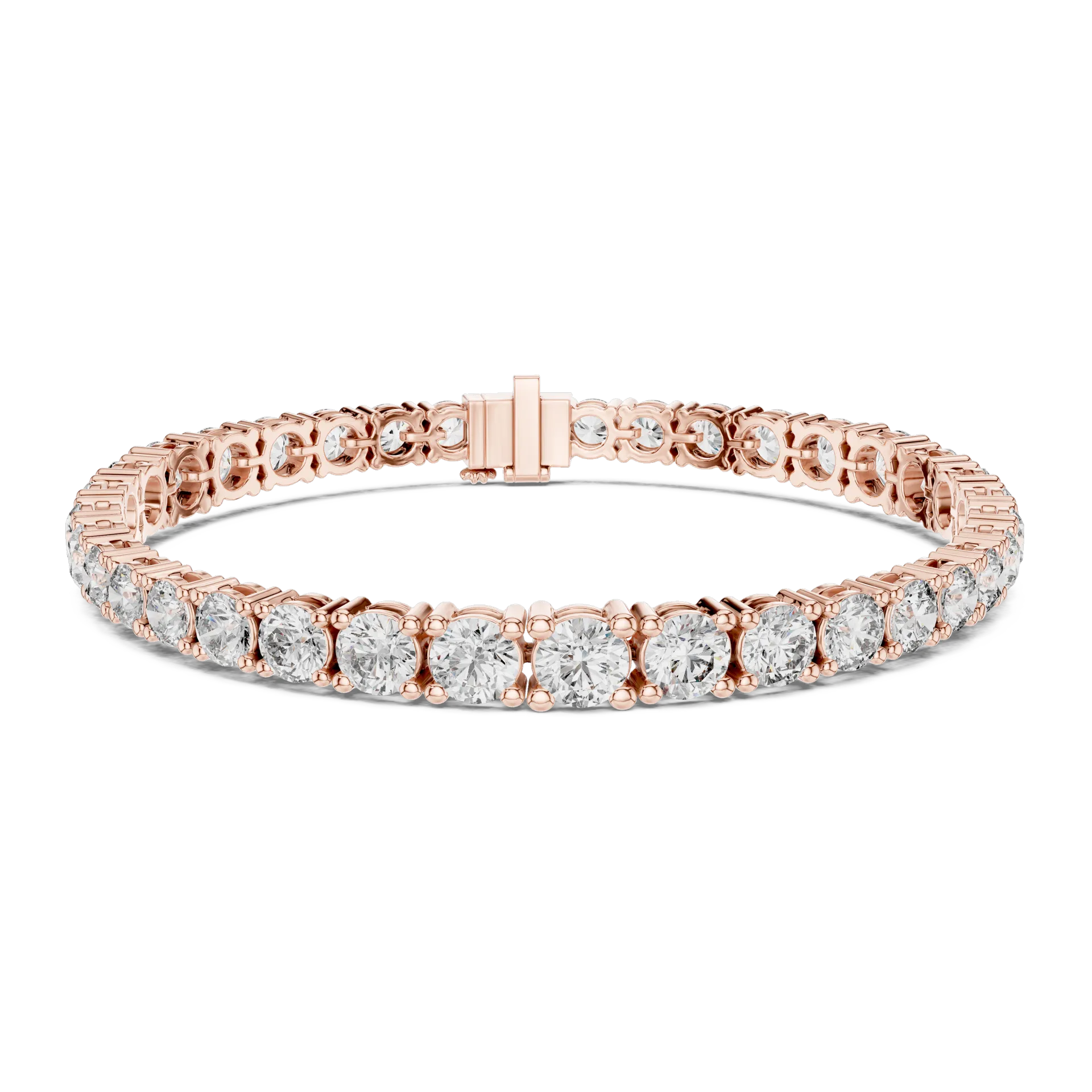 Graduated Round Diamond Tennis Bracelet