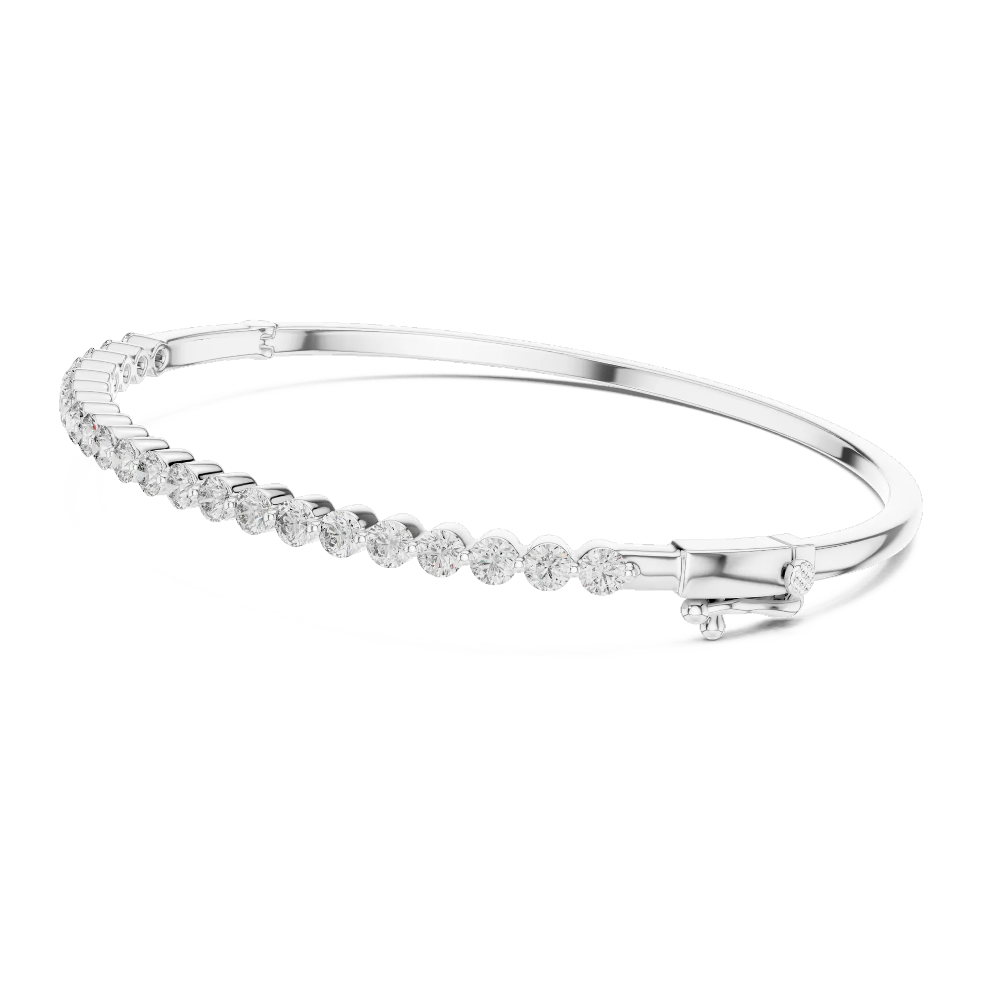 Round Diamond Half Eternity Bangle