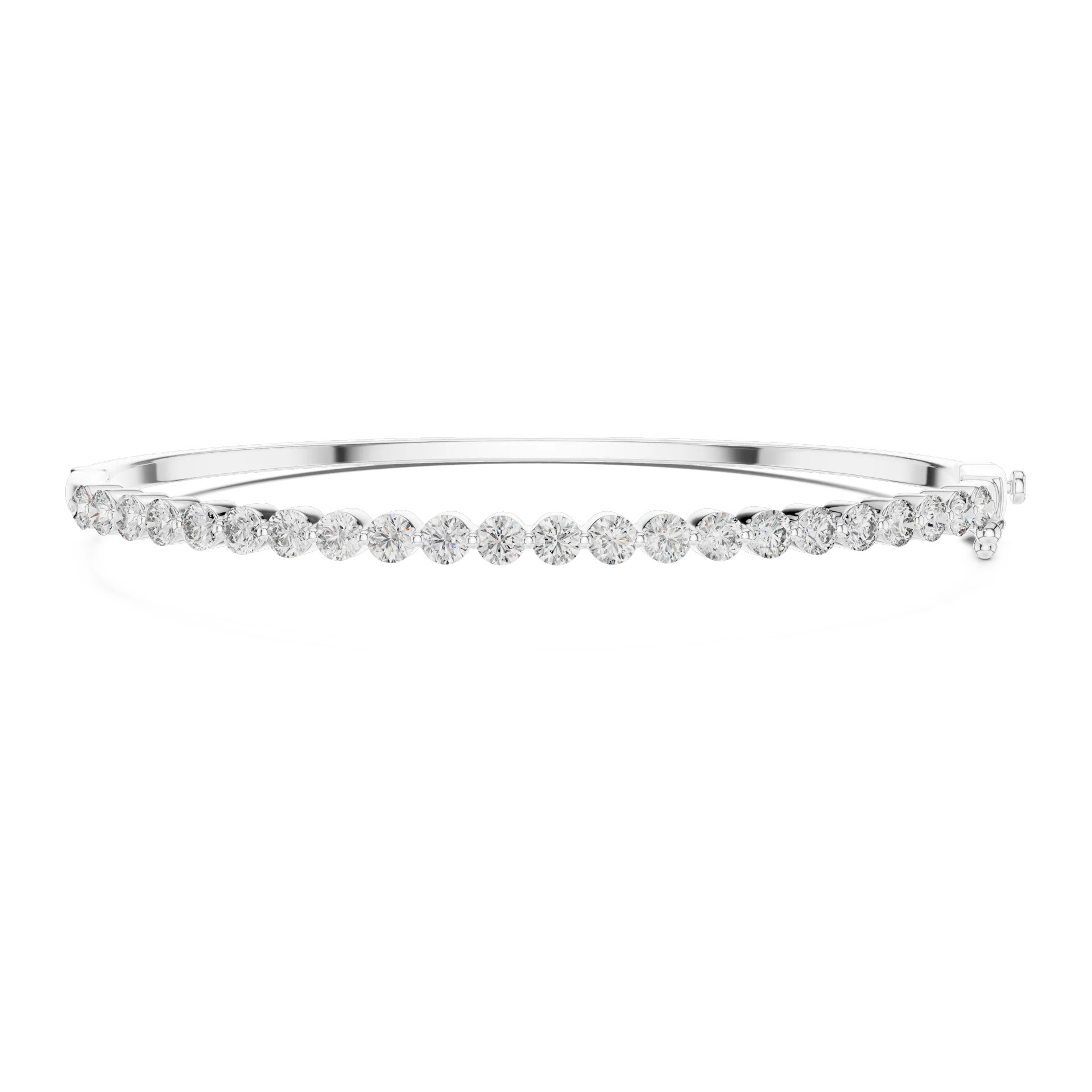 Round Diamond Half Eternity Bangle