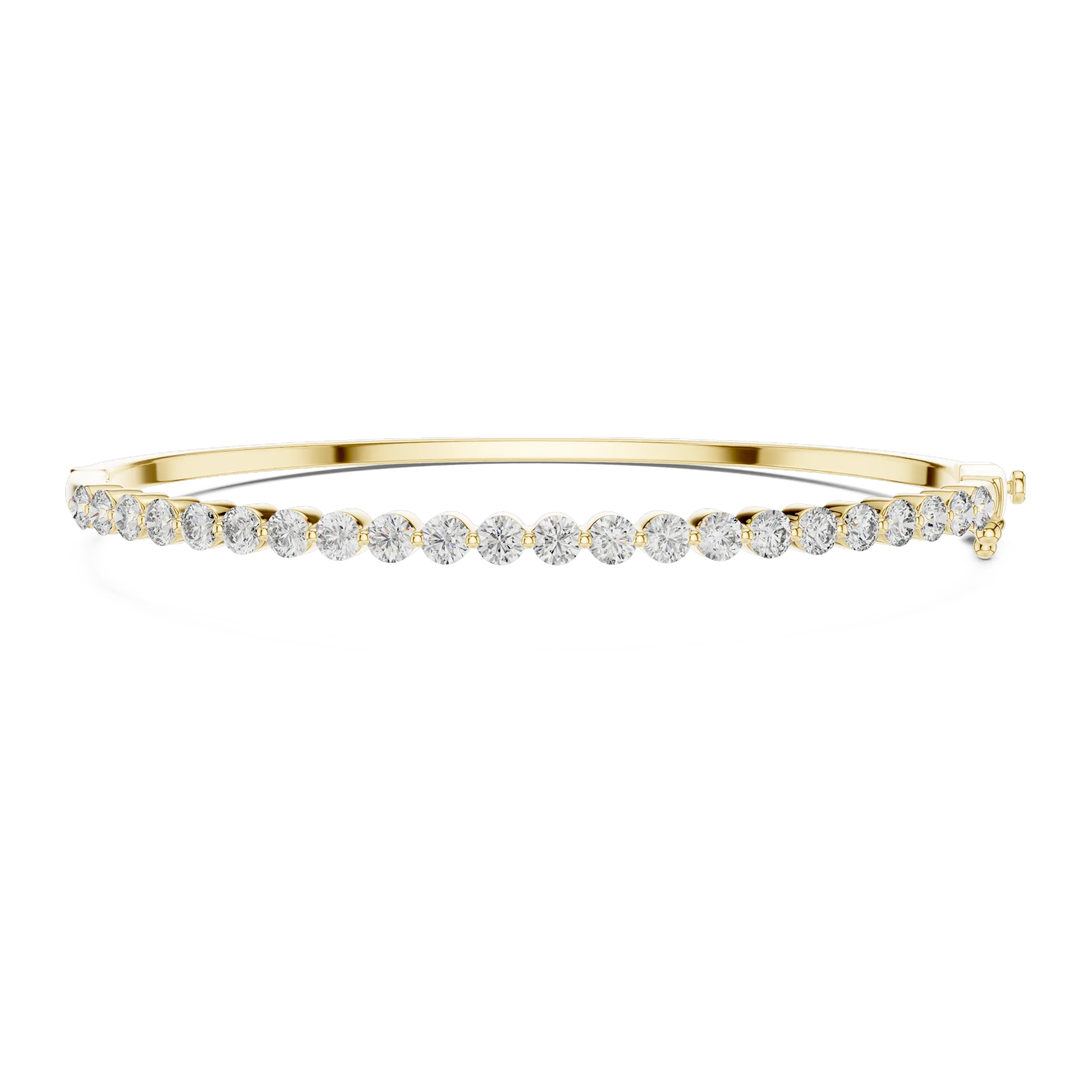 Round Diamond Half Eternity Bangle