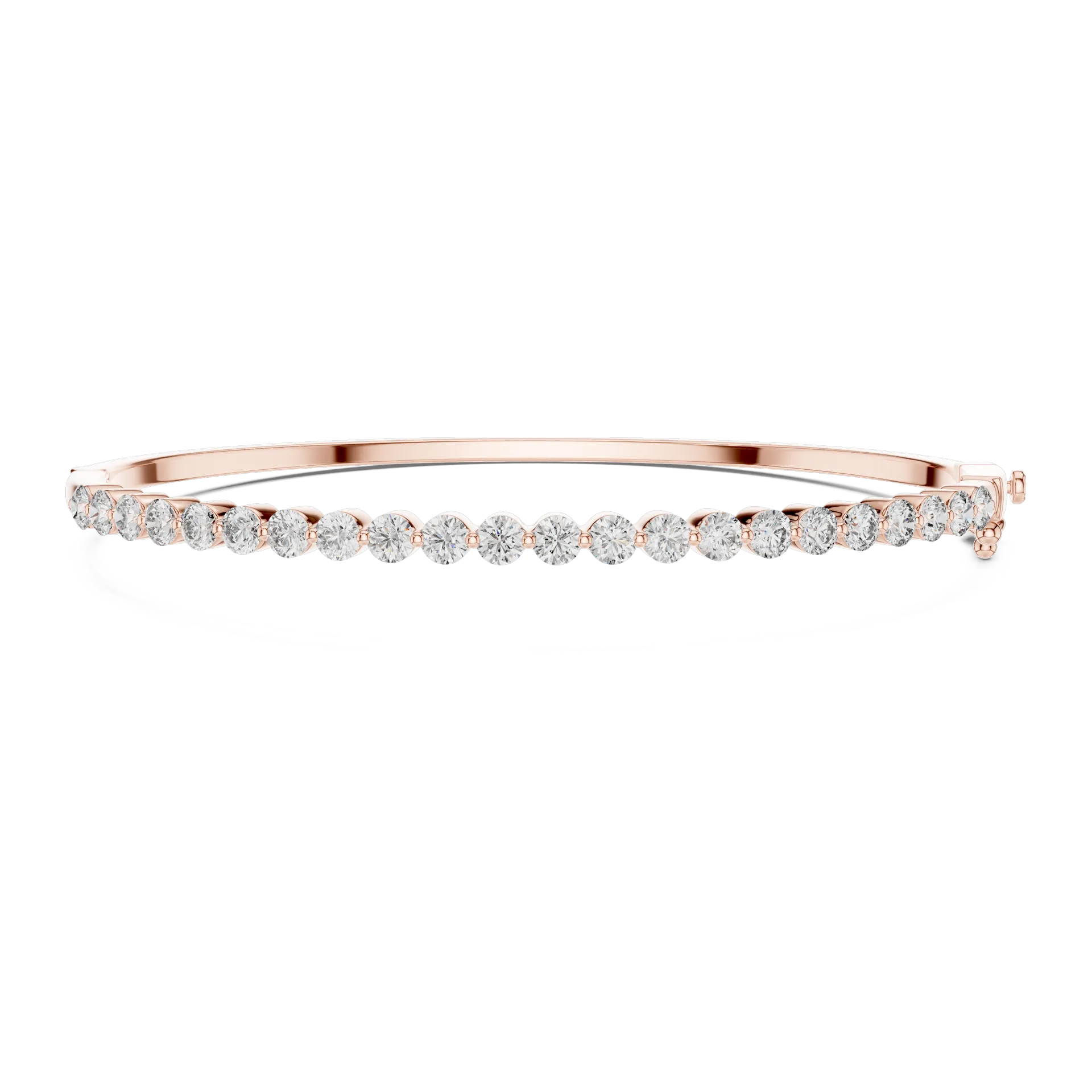 Round Diamond Half Eternity Bangle
