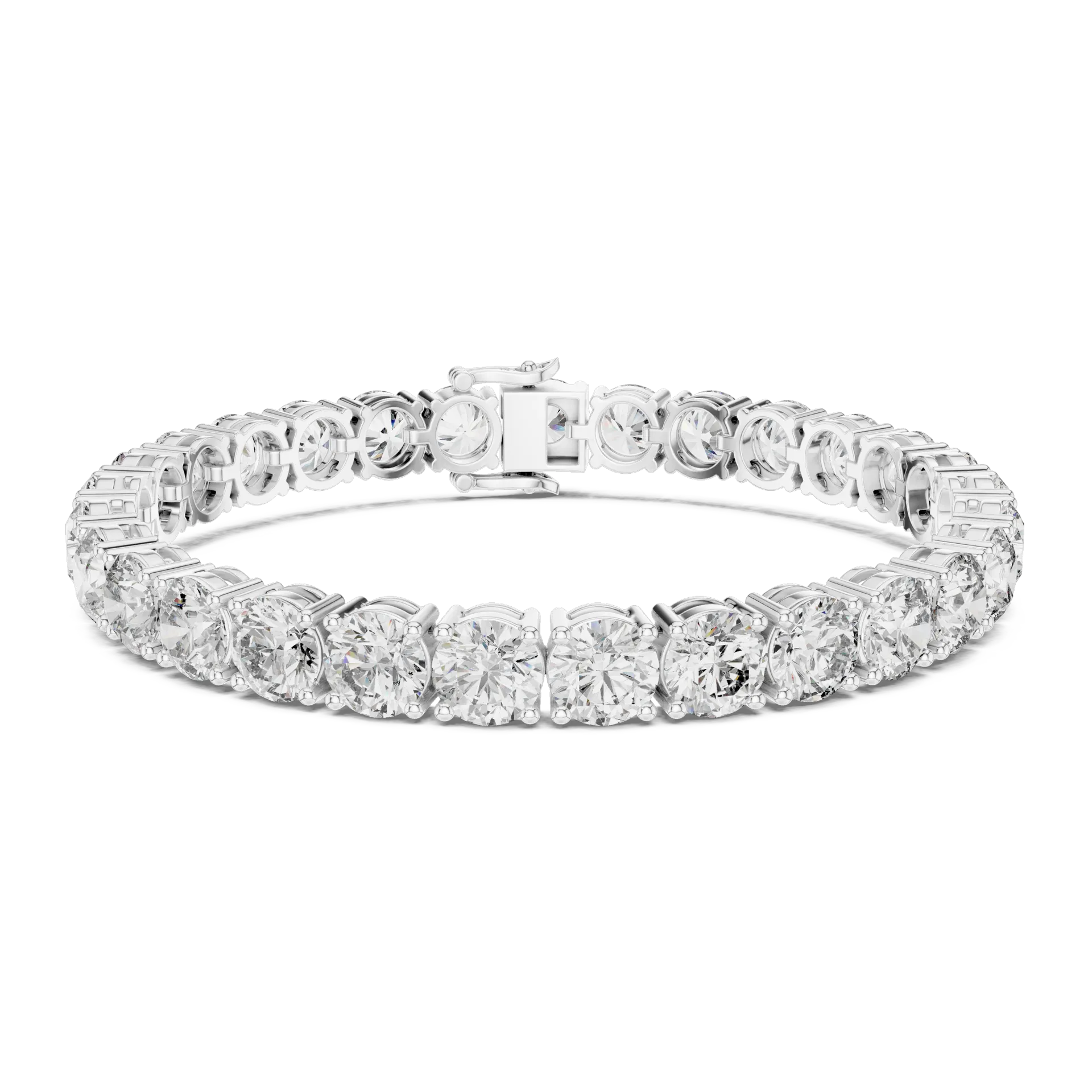 Round Collet Diamond Tennis Bracelet