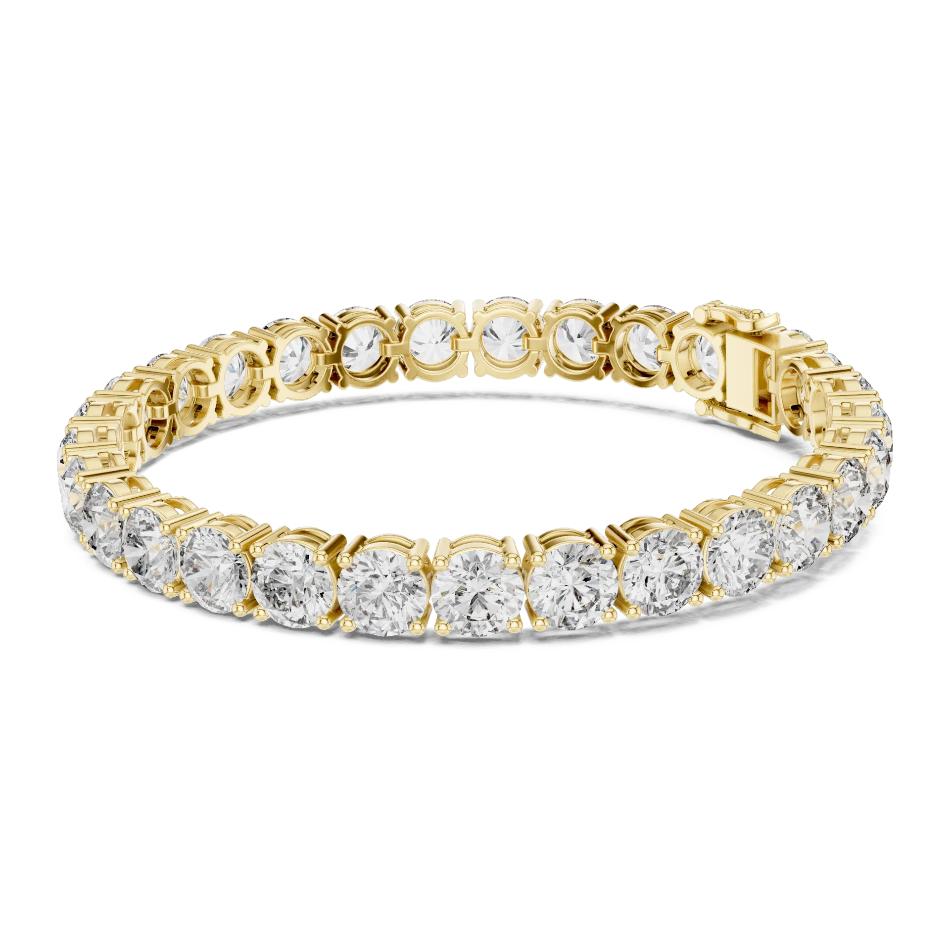 Round Collet Diamond Tennis Bracelet