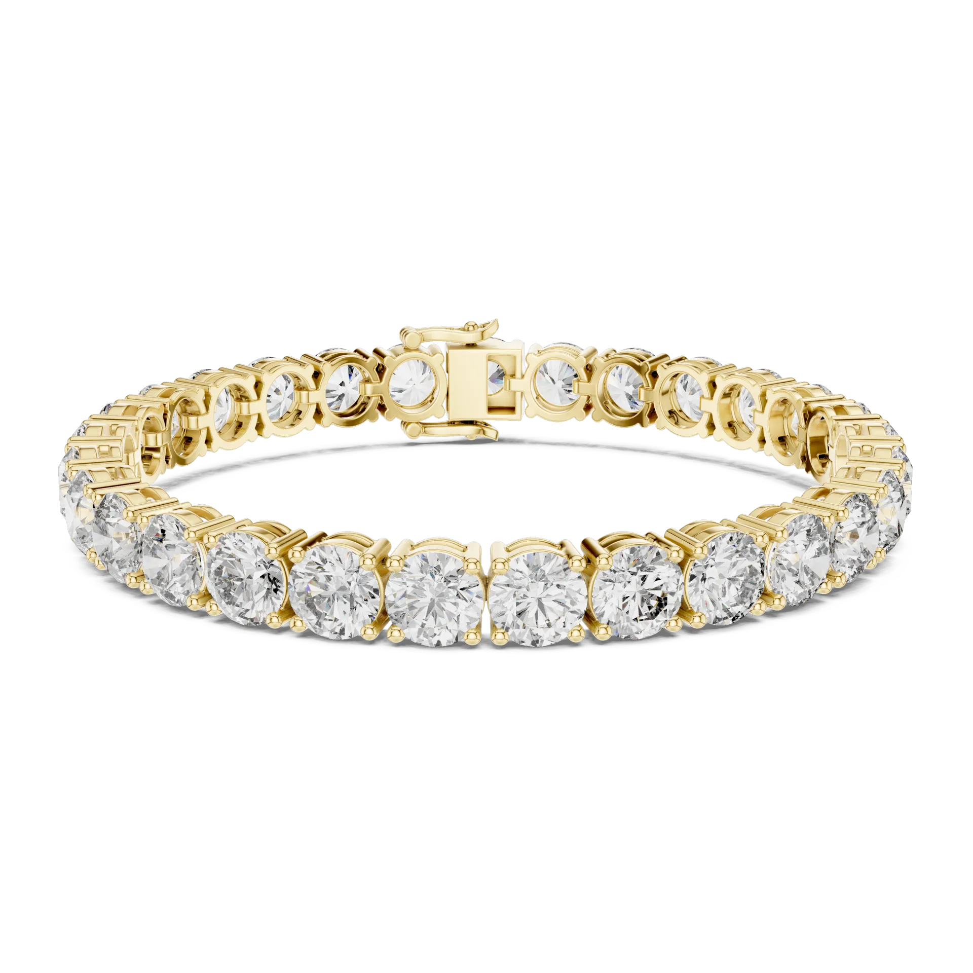Round Collet Diamond Tennis Bracelet