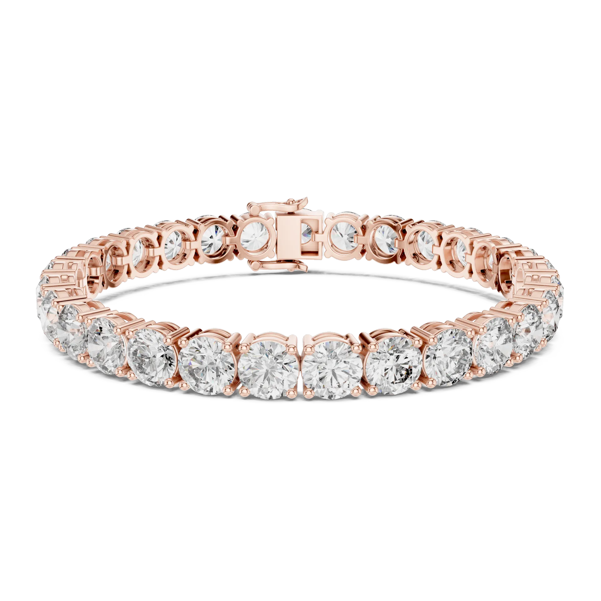 Round Collet Diamond Tennis Bracelet