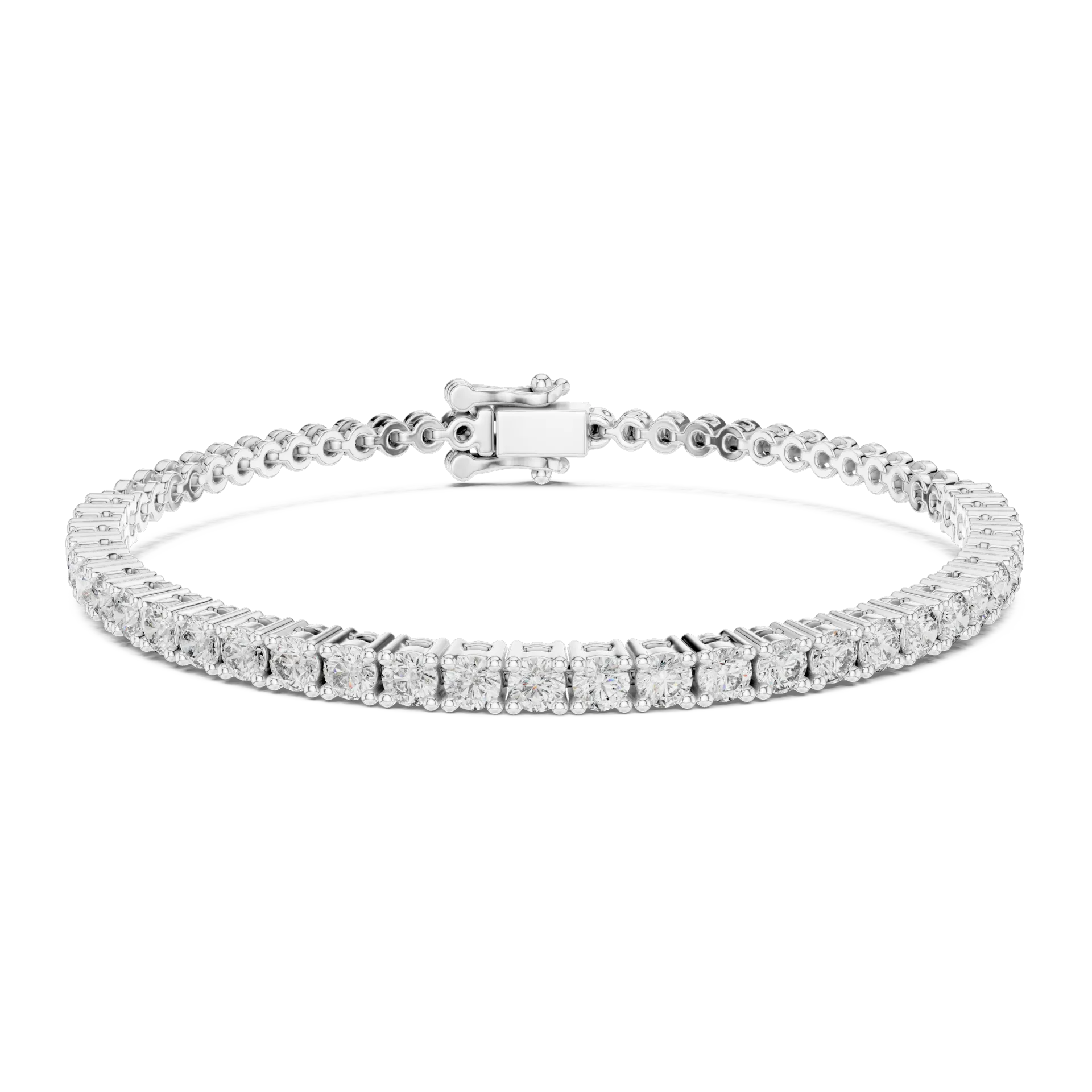 Round Bezel Collet Tennis Bracelet
