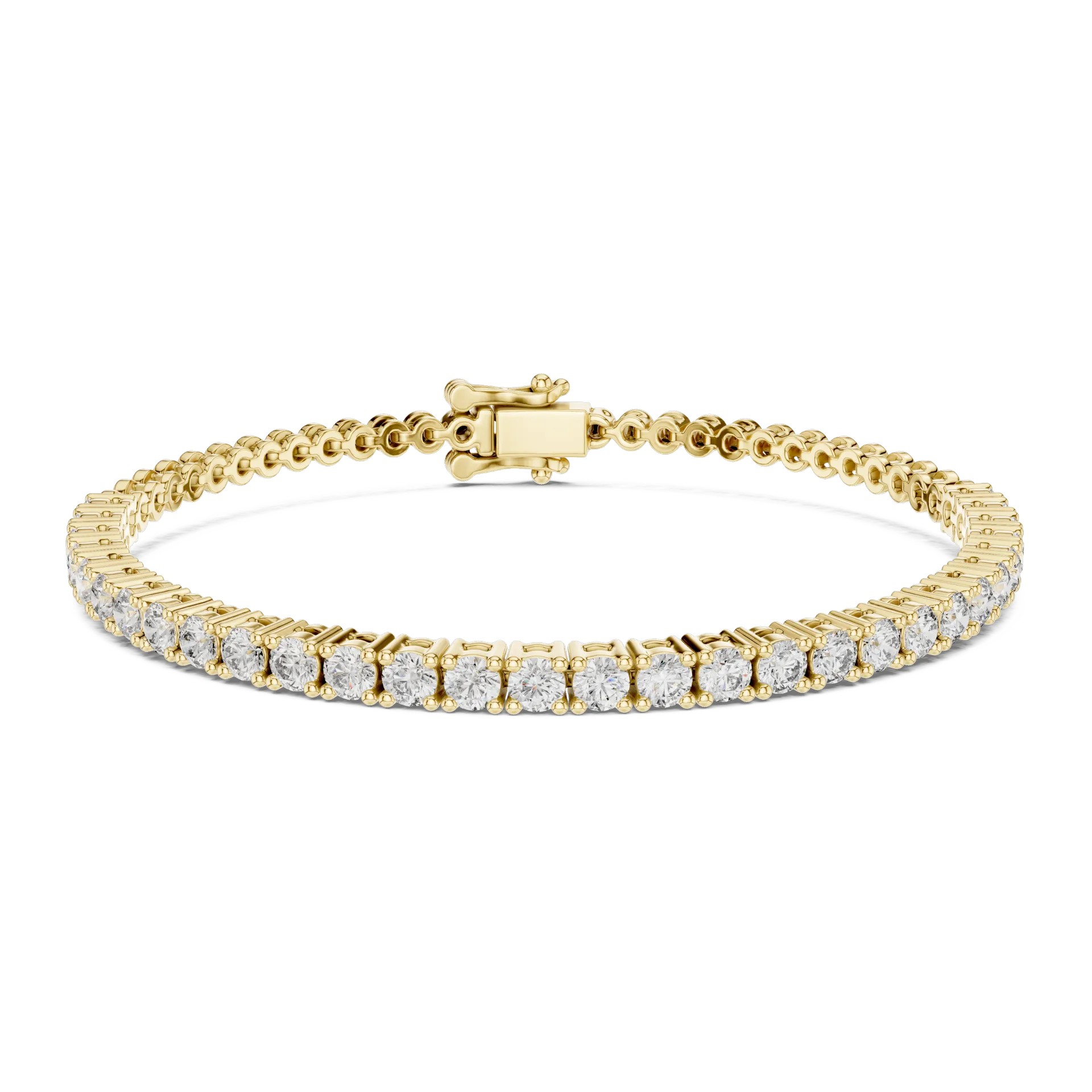 Round Bezel Collet Tennis Bracelet