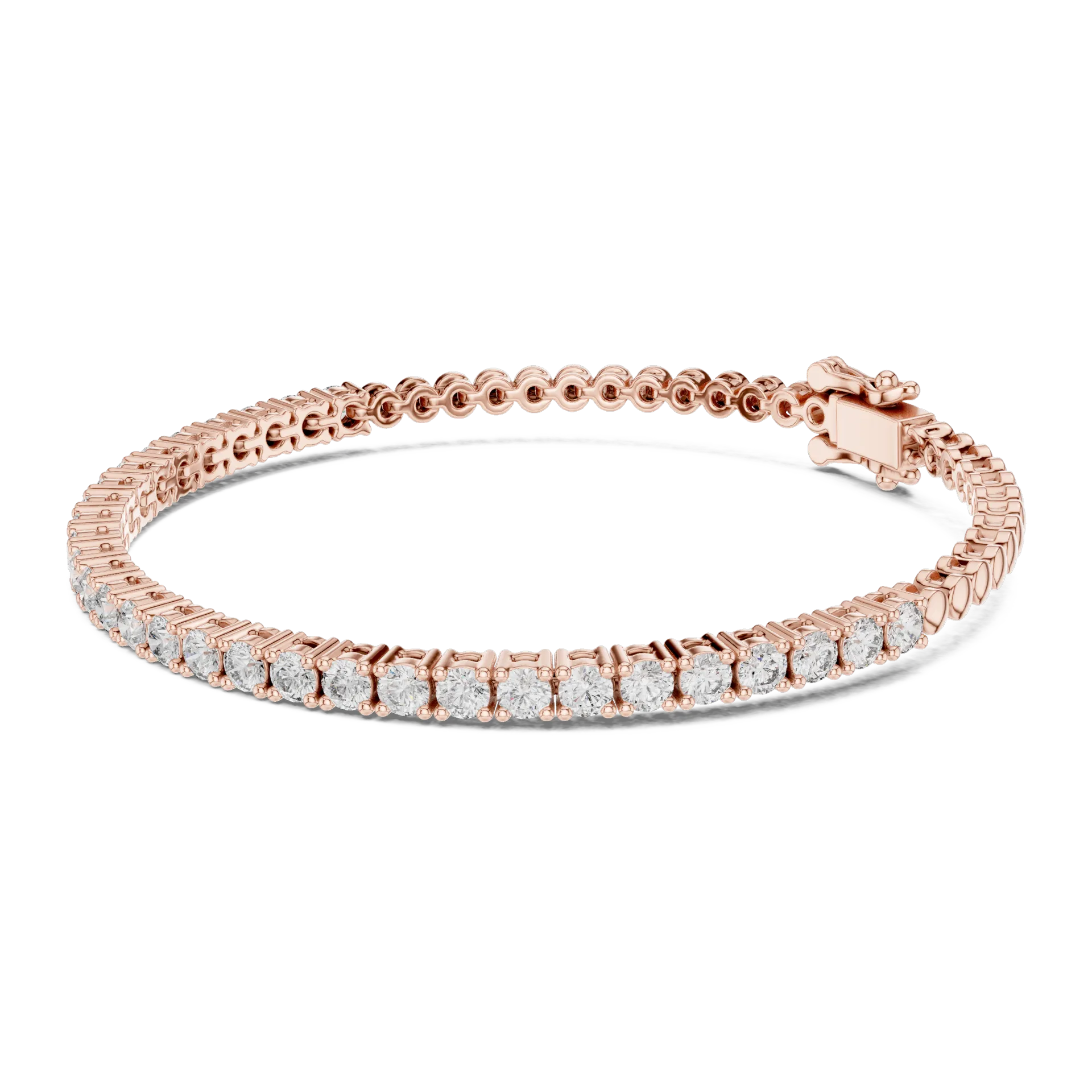 Round Bezel Collet Tennis Bracelet