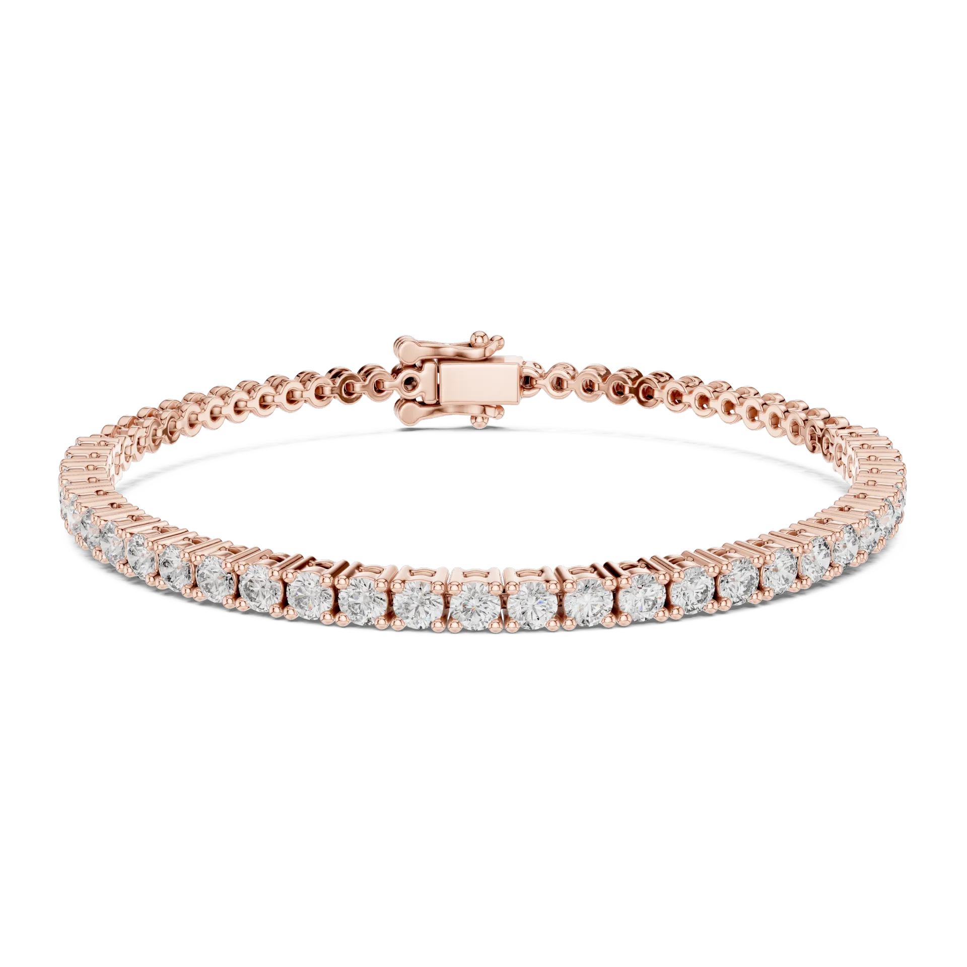 Round Bezel Collet Tennis Bracelet