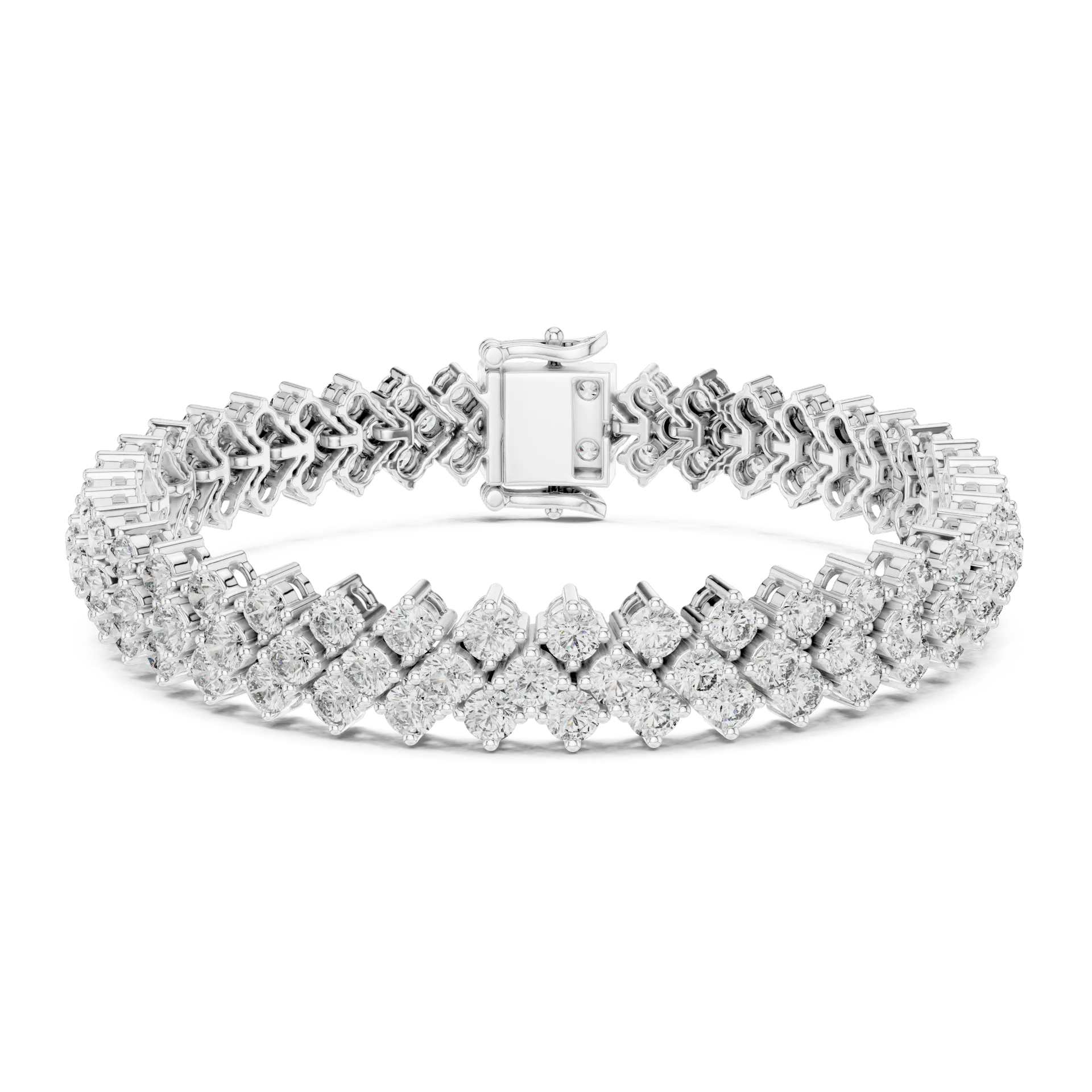 Multi Row Cluster Diamond Bracelet