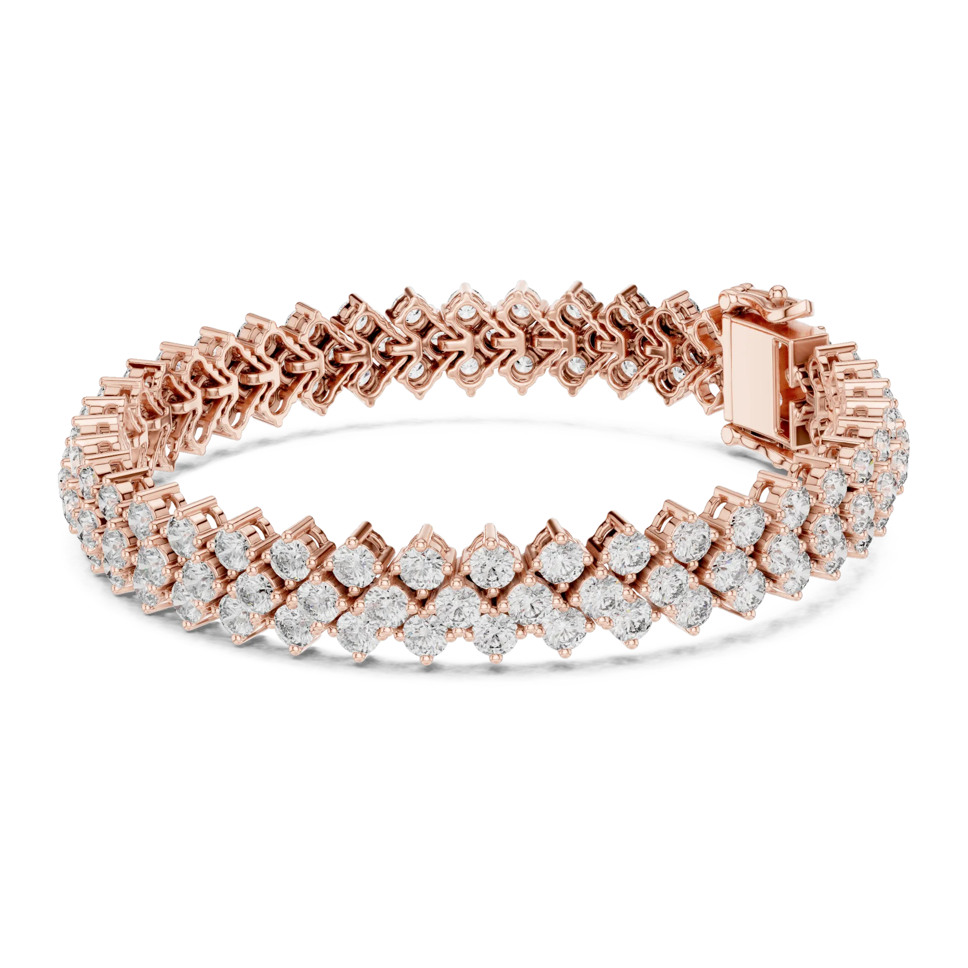 Multi Row Cluster Diamond Bracelet