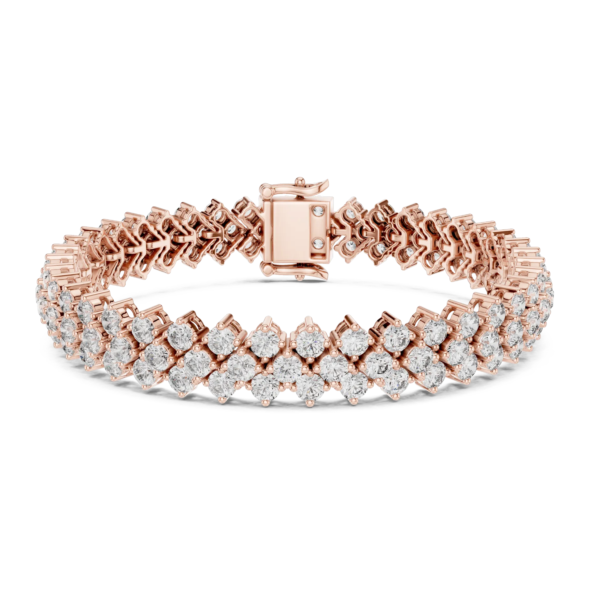 Multi Row Cluster Diamond Bracelet