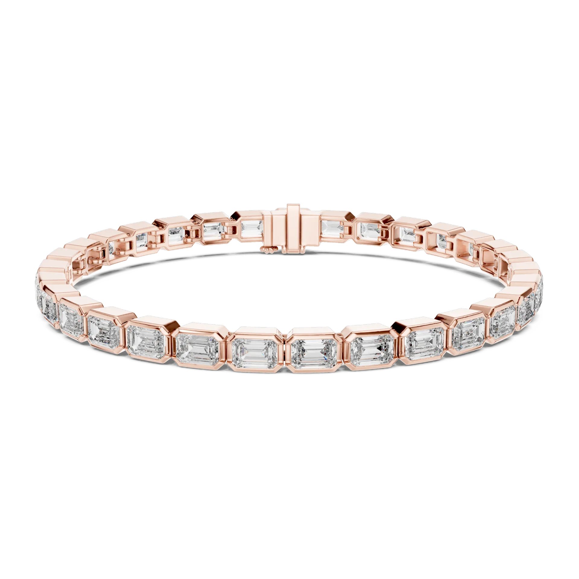Emerald Cut Bezel Tennis Bracelet