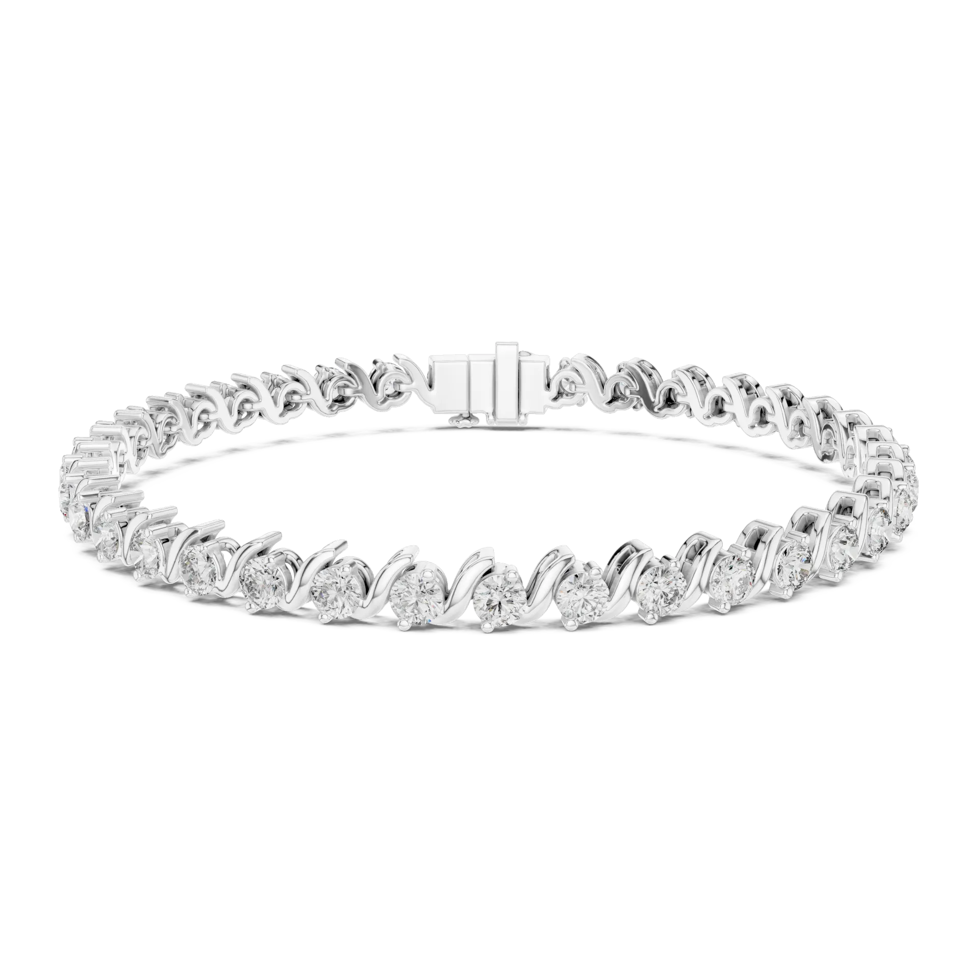 Sculptural Swirl Diamond Wave Bracelet