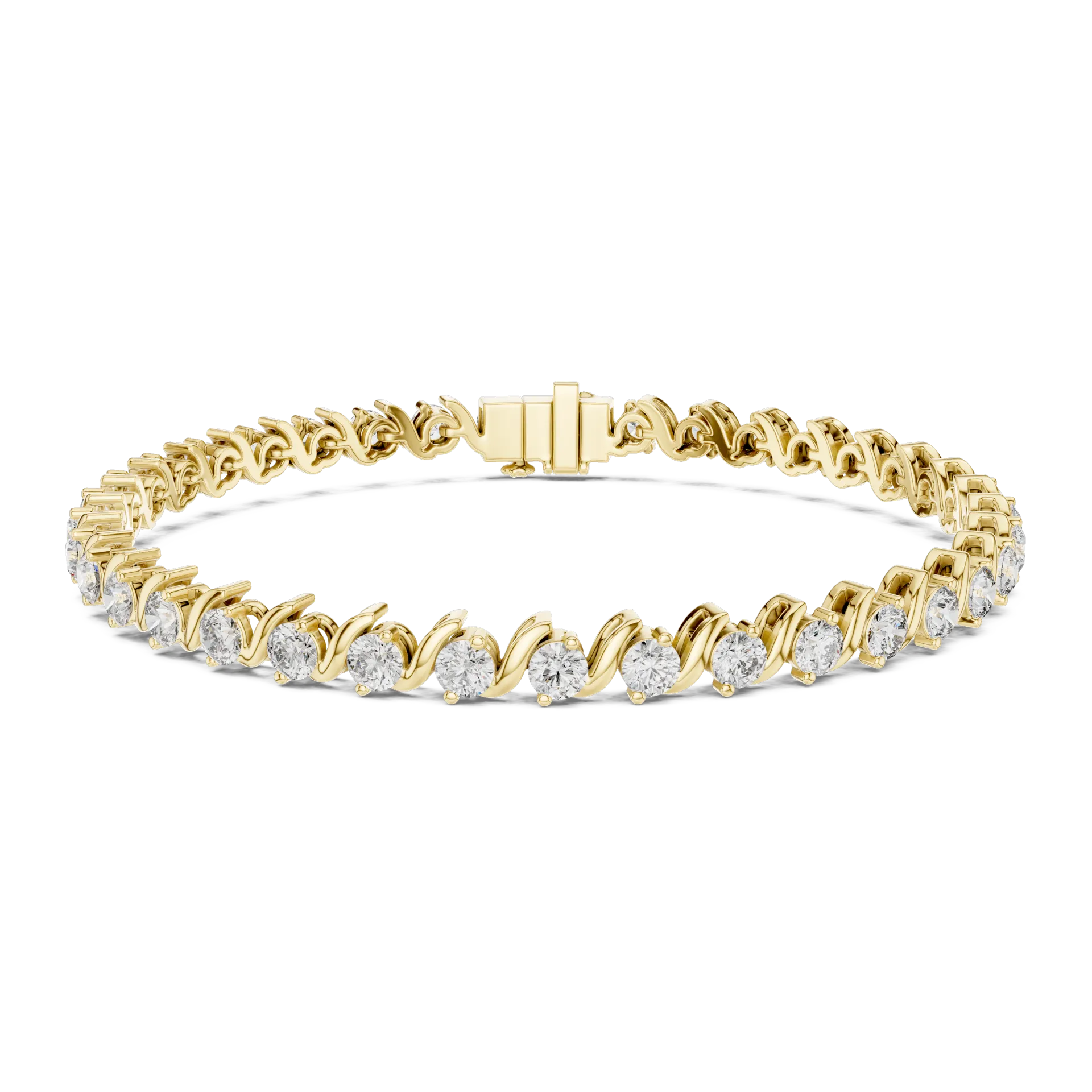 Sculptural Swirl Diamond Wave Bracelet