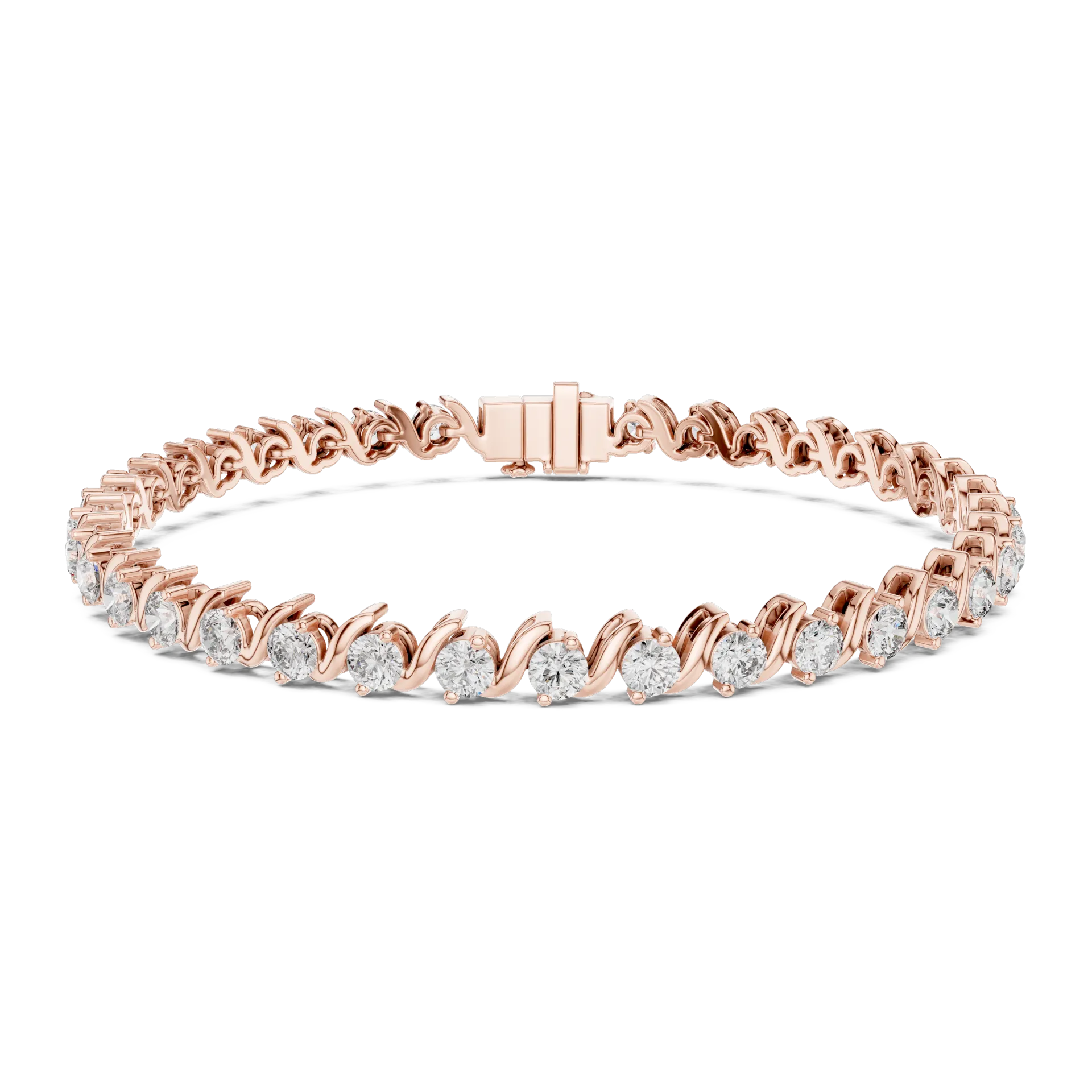 Sculptural Swirl Diamond Wave Bracelet