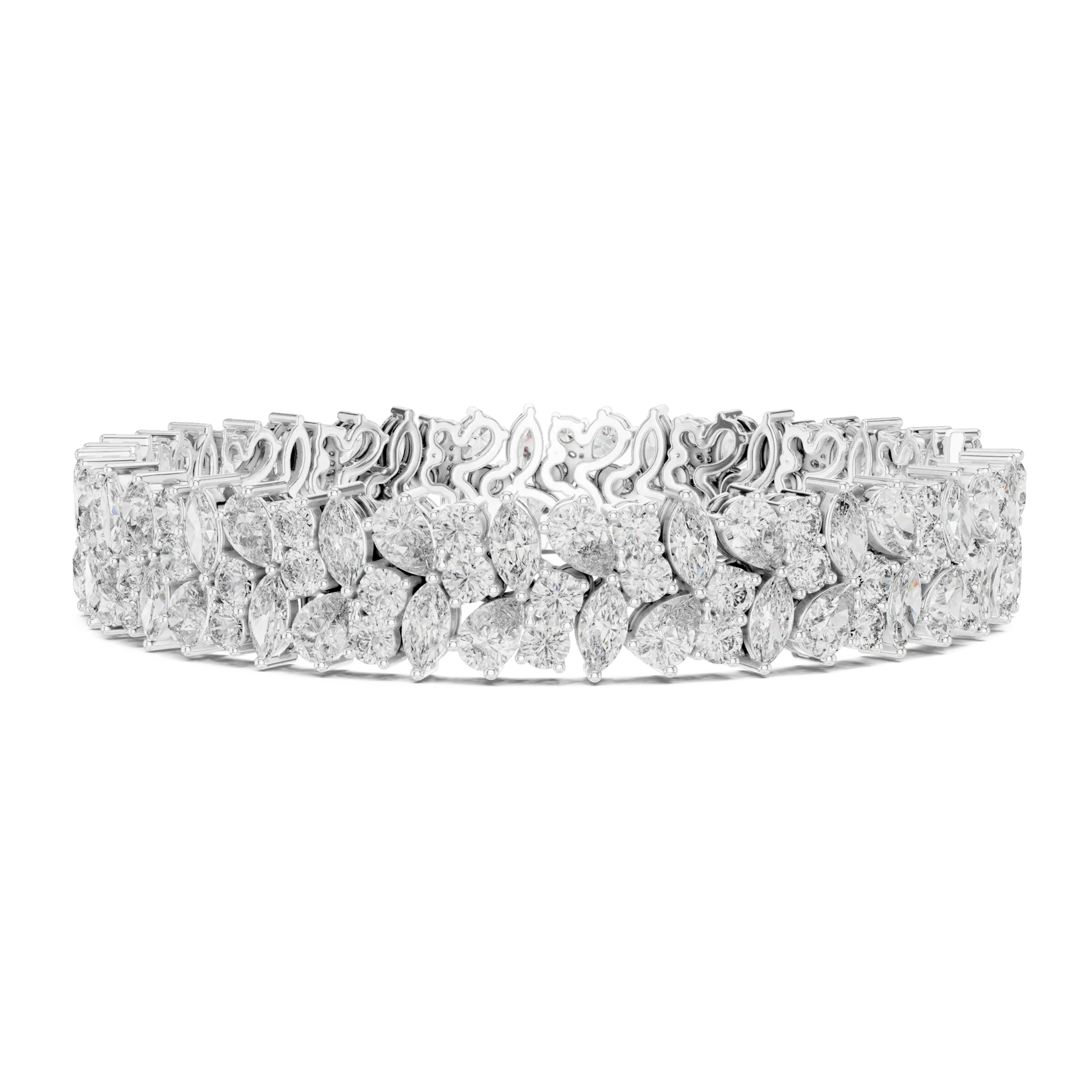 Multi Shape Floral Diamond Bracelet