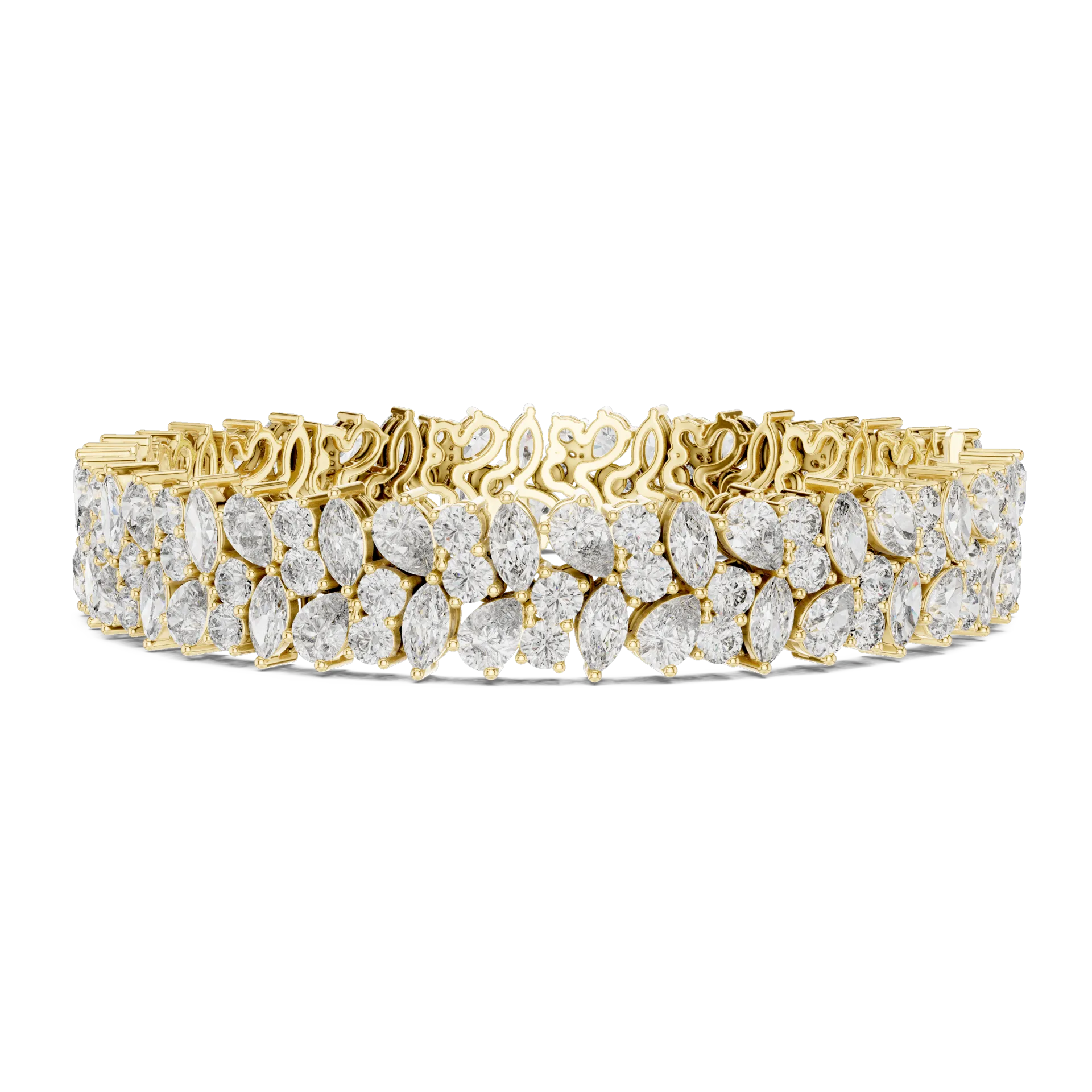 Multi Shape Floral Diamond Bracelet