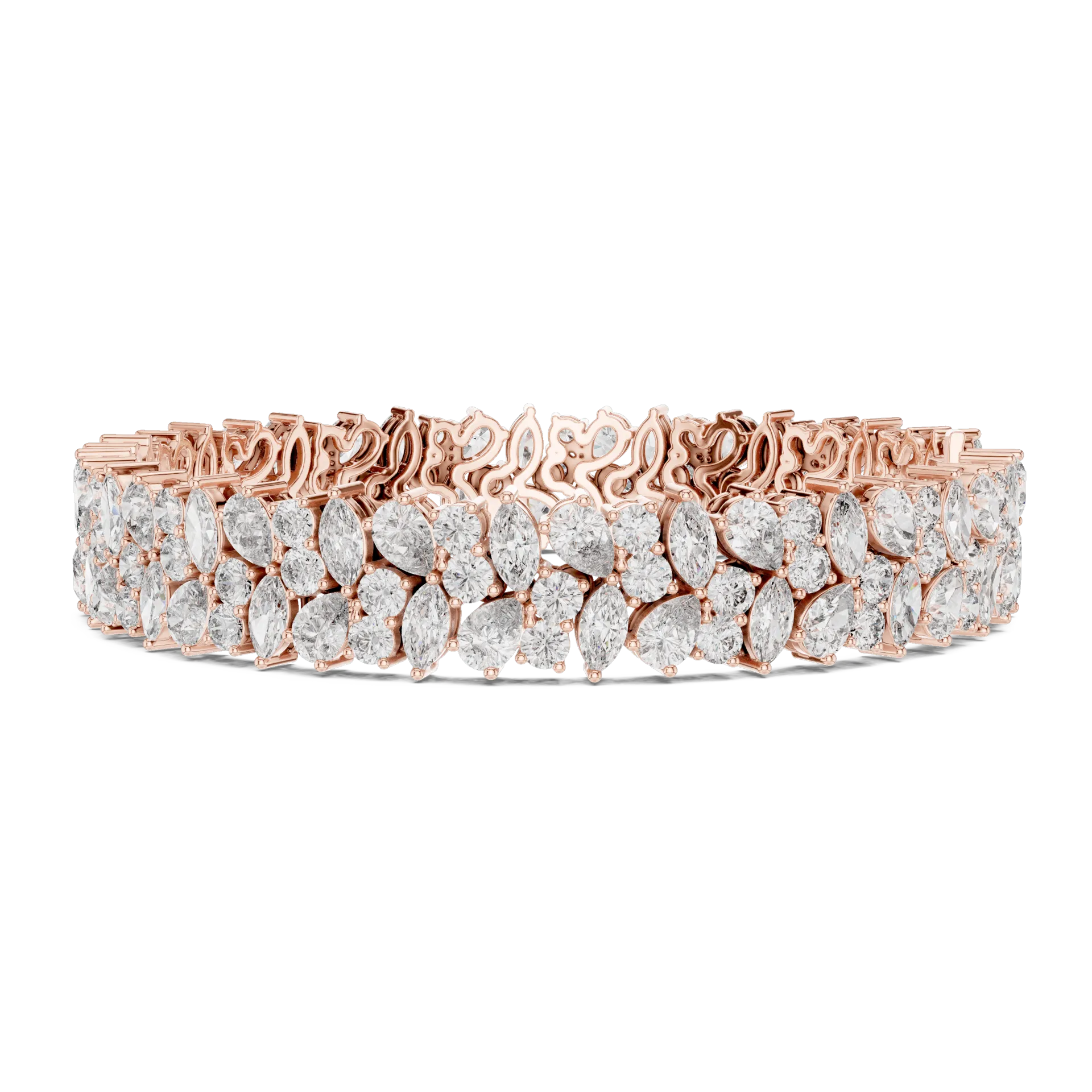 Multi Shape Floral Diamond Bracelet