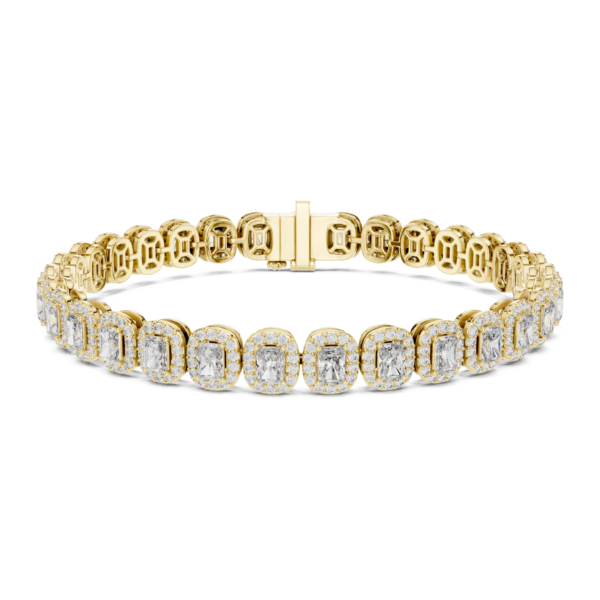 Radiant Cut Halo Tennis Bracelet