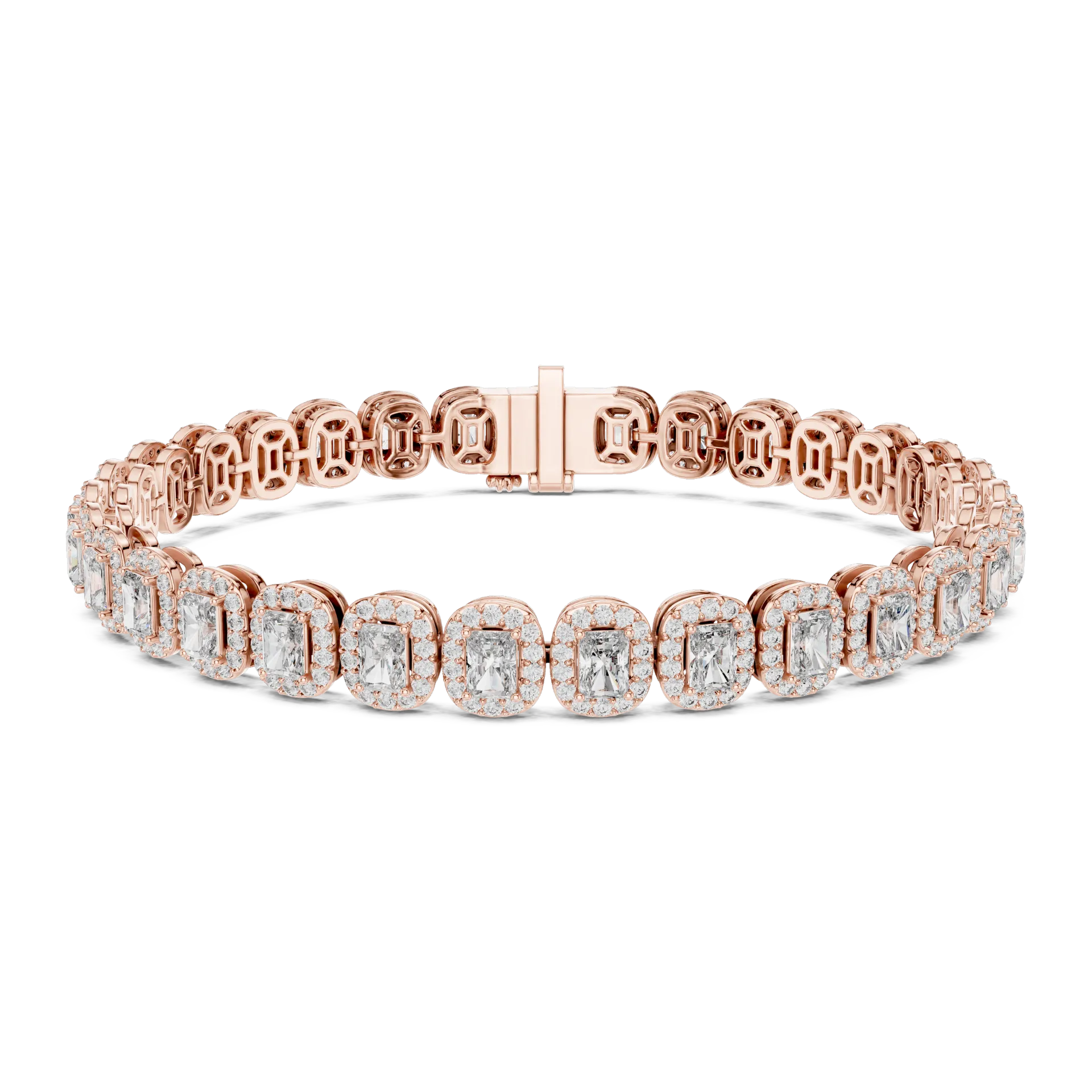 Radiant Cut Halo Tennis Bracelet