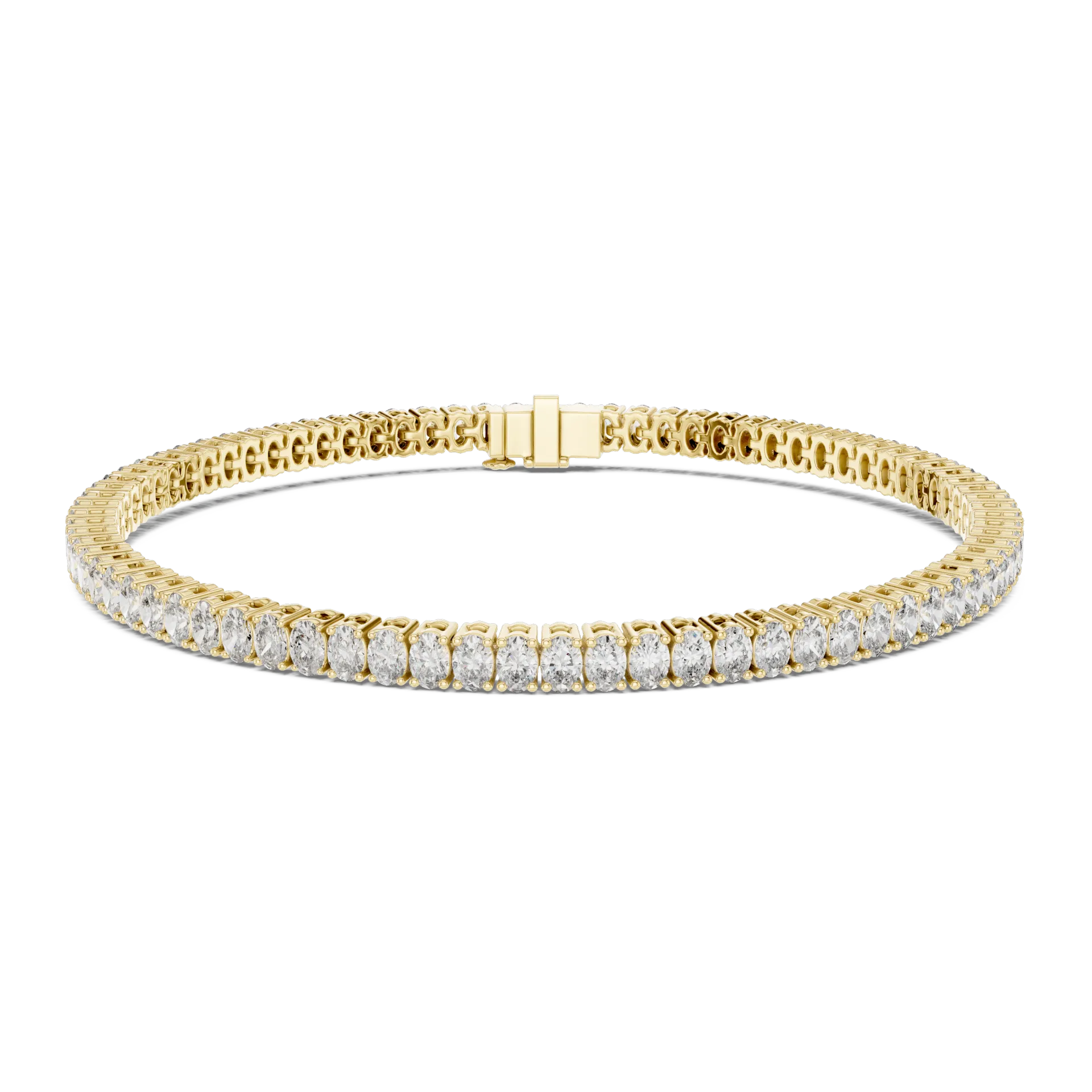 Oval Collet Diamond Tennis Bracelet