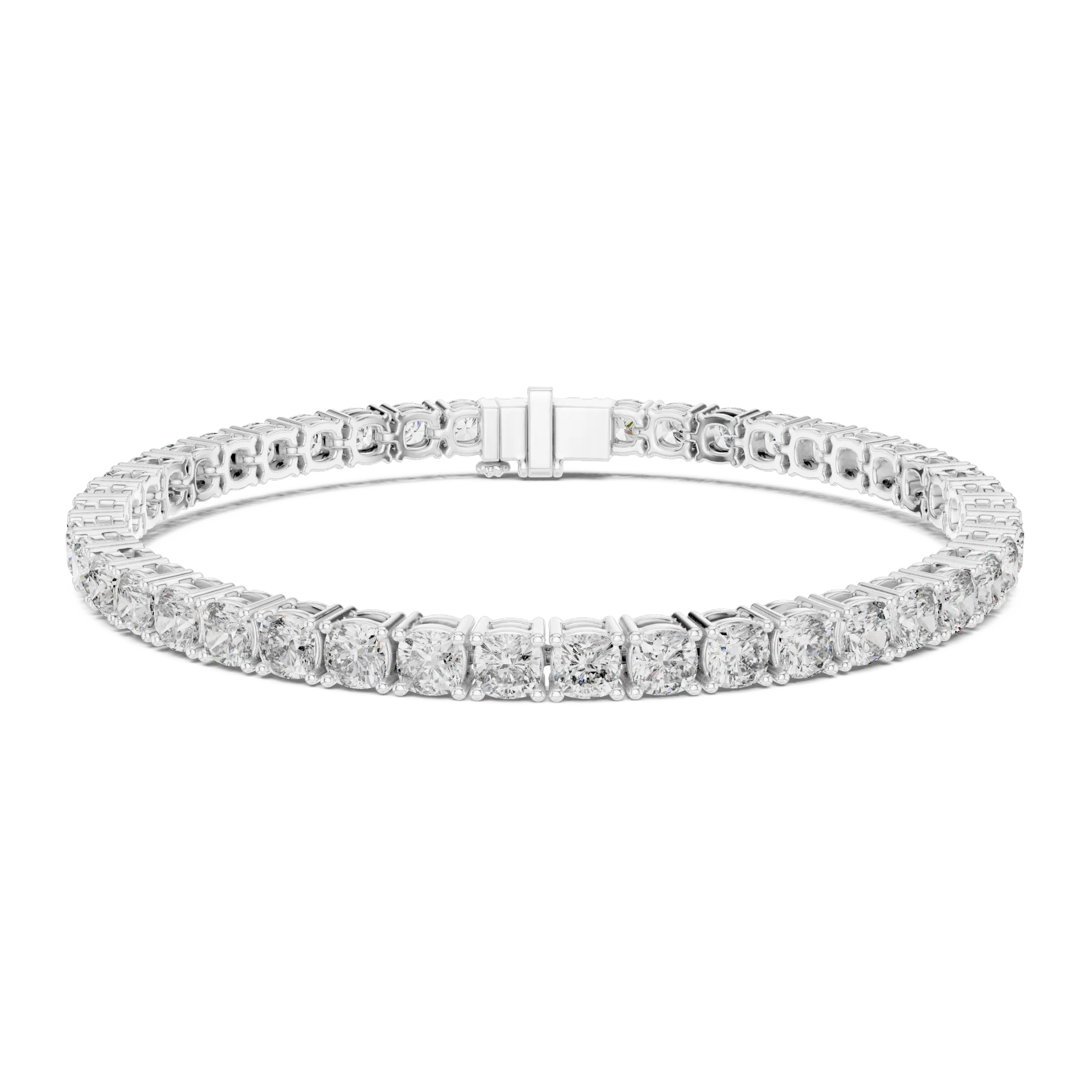 Cushion Cut Collet Diamond Bracelet
