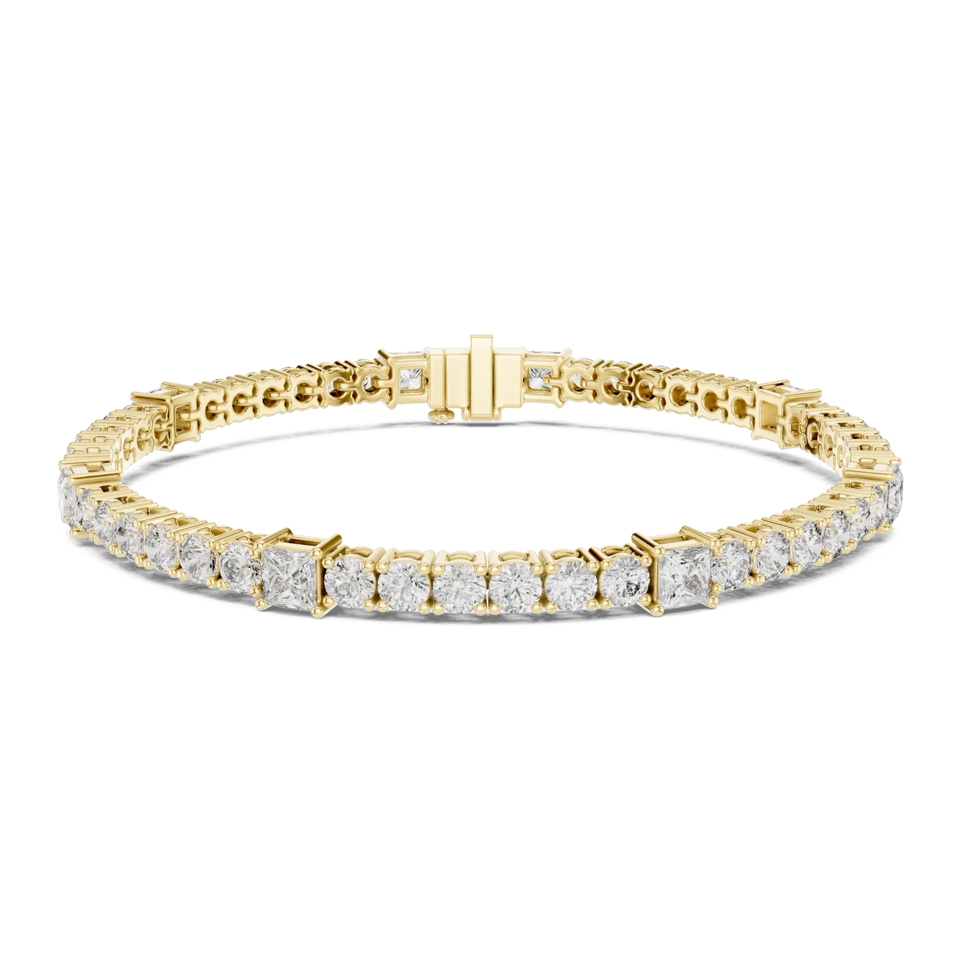 Princess Round Station Diamond Bracelet