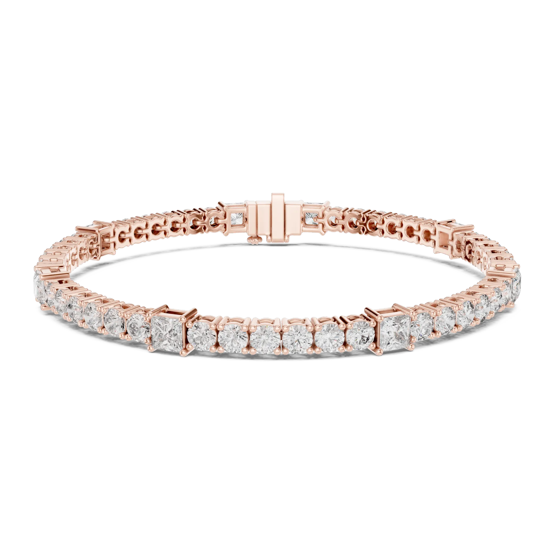 Princess Round Station Diamond Bracelet