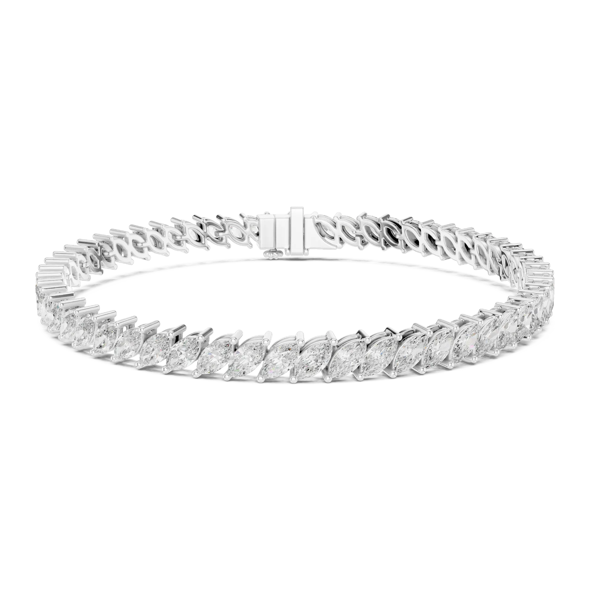 Diagonal Marquise Collet Diamond Bracelet
