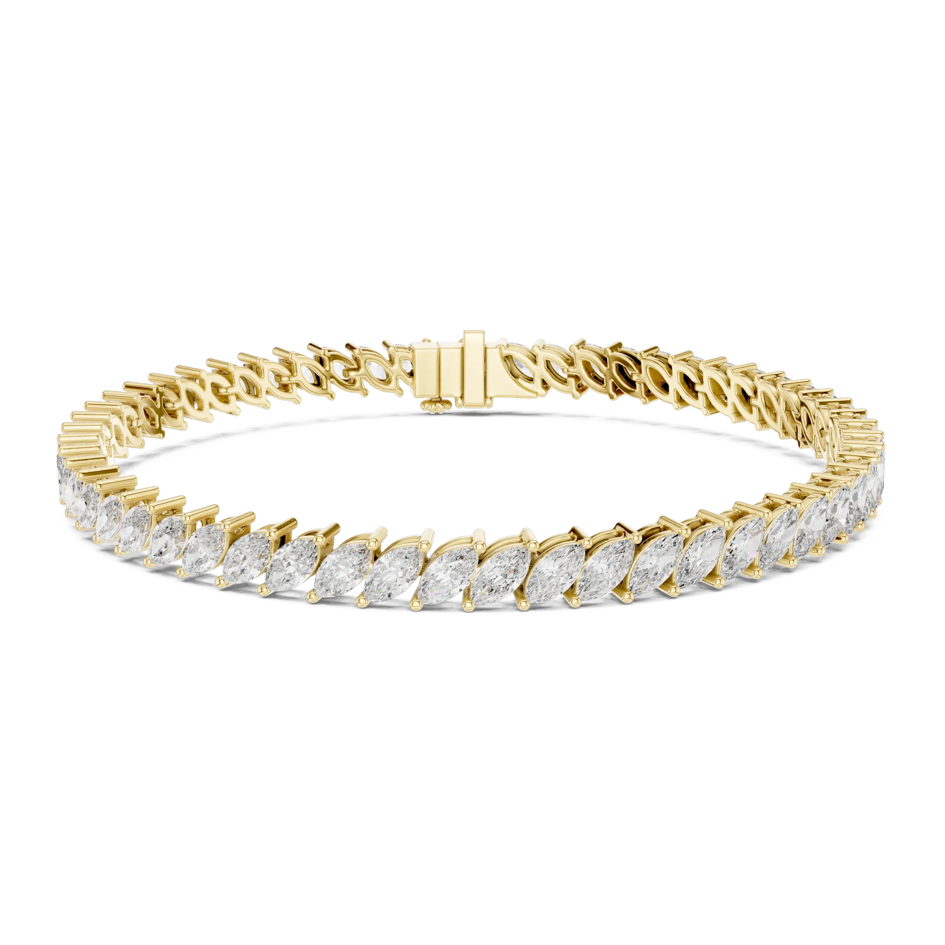 Diagonal Marquise Collet Diamond Bracelet