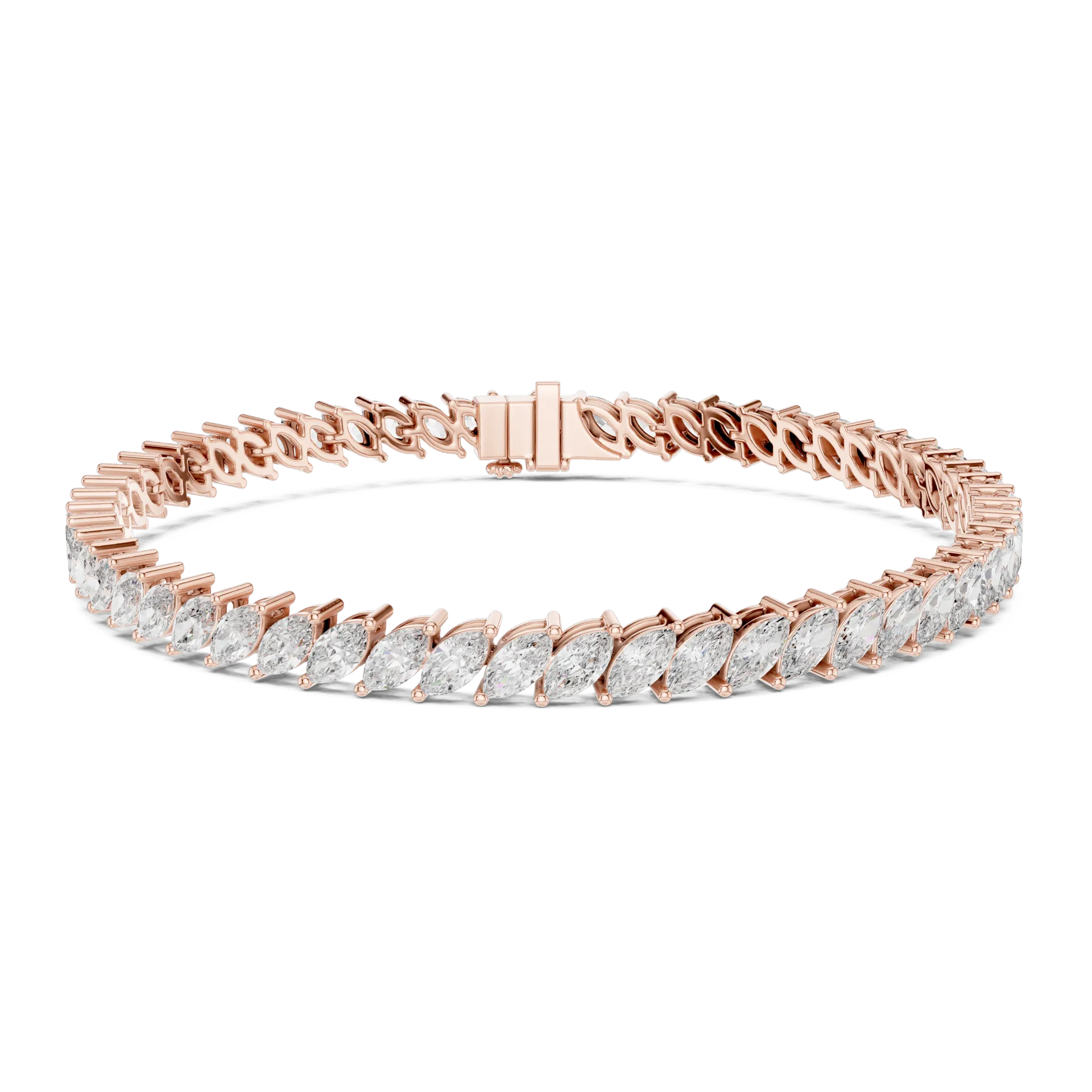 Diagonal Marquise Collet Diamond Bracelet
