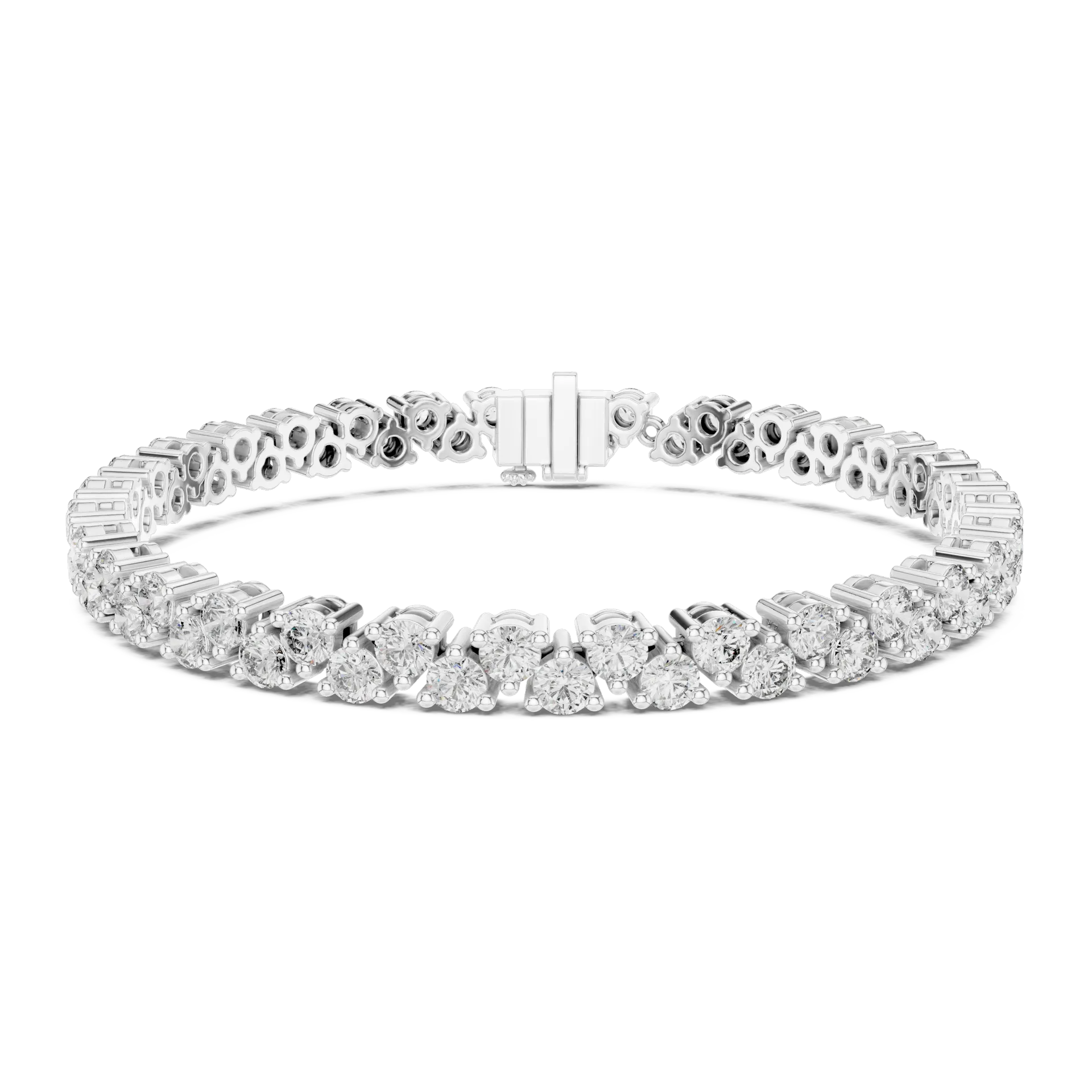 Zigzag Wave Collet Diamond Bracelet