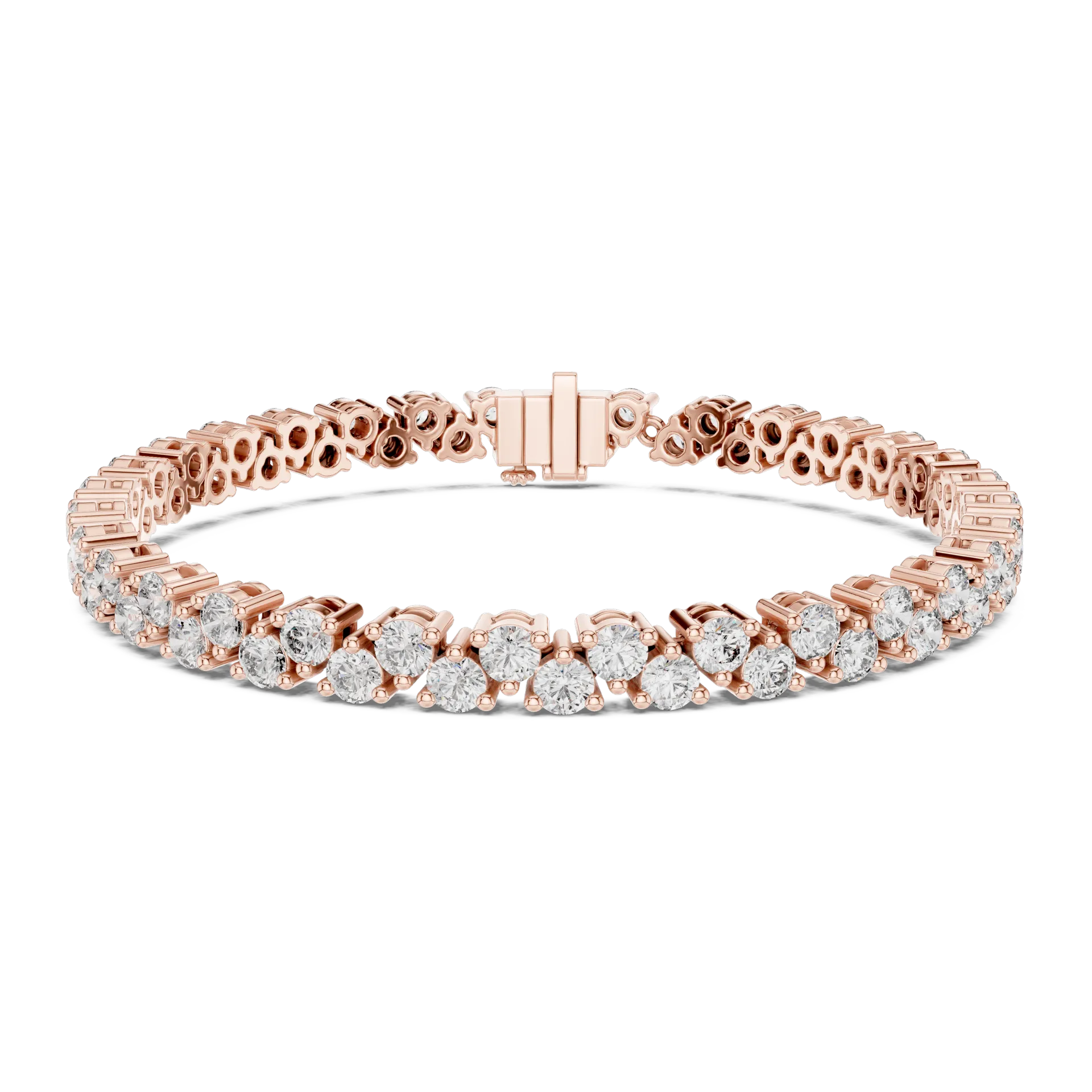 Zigzag Wave Collet Diamond Bracelet