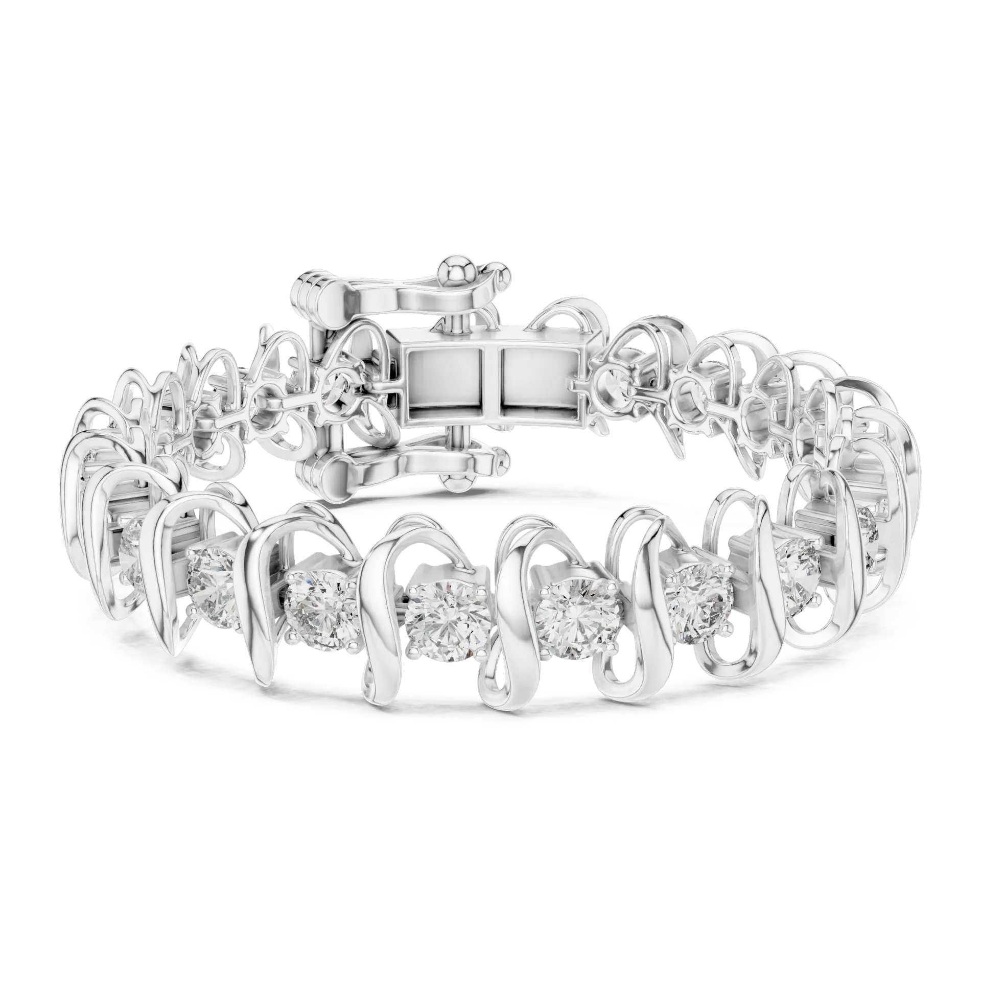 Serpentine S Link Diamond Bracelet