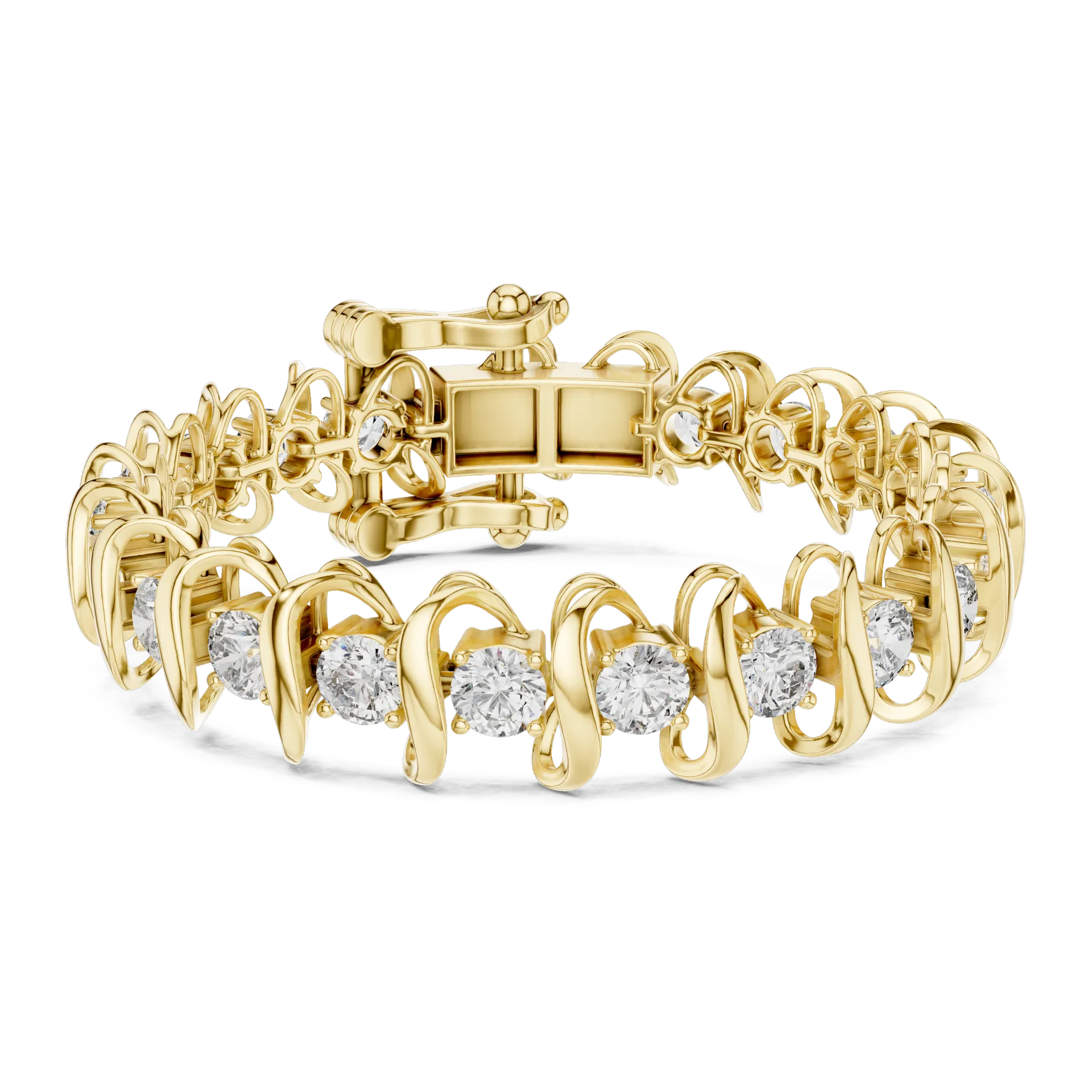 Serpentine S Link Diamond Bracelet