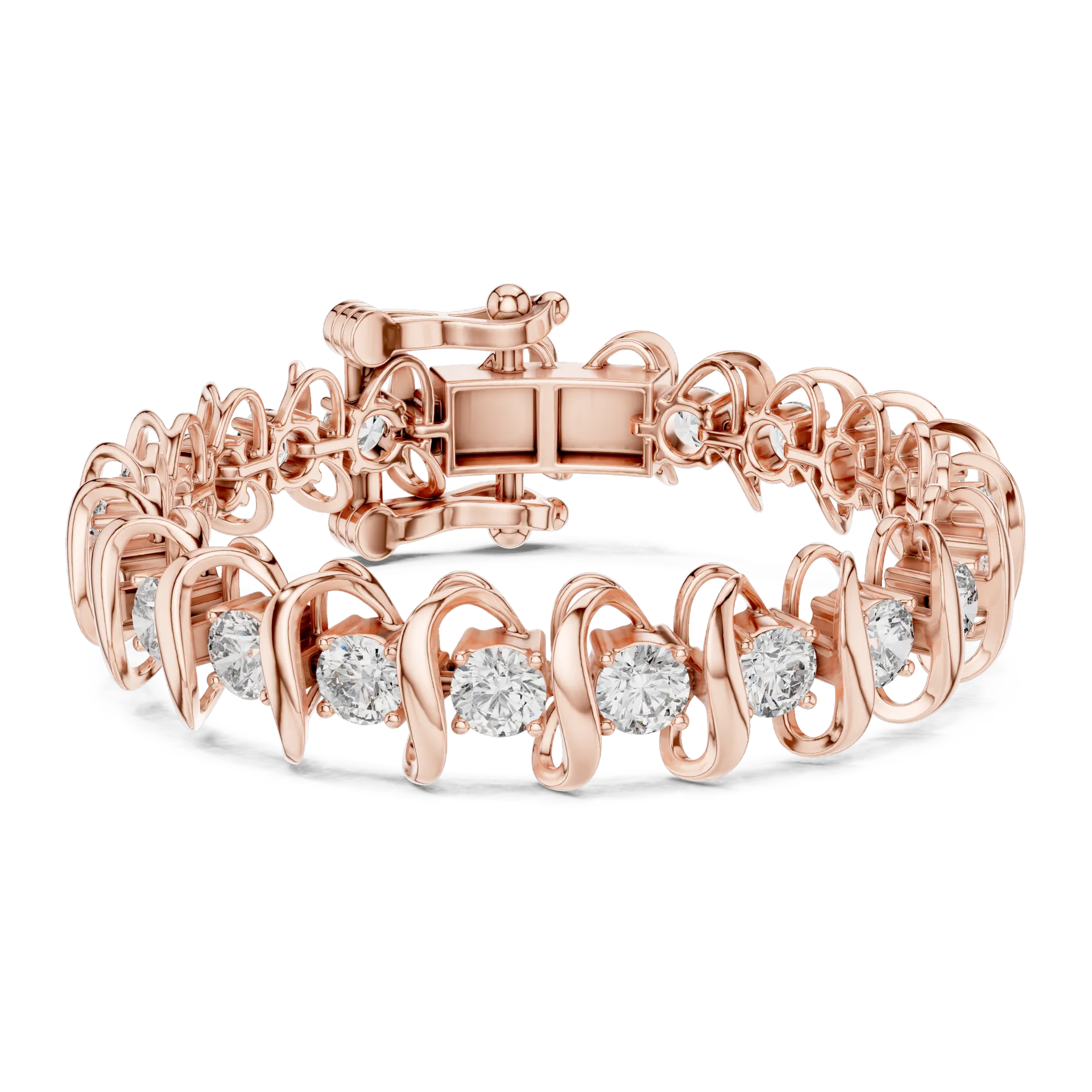 Serpentine S Link Diamond Bracelet