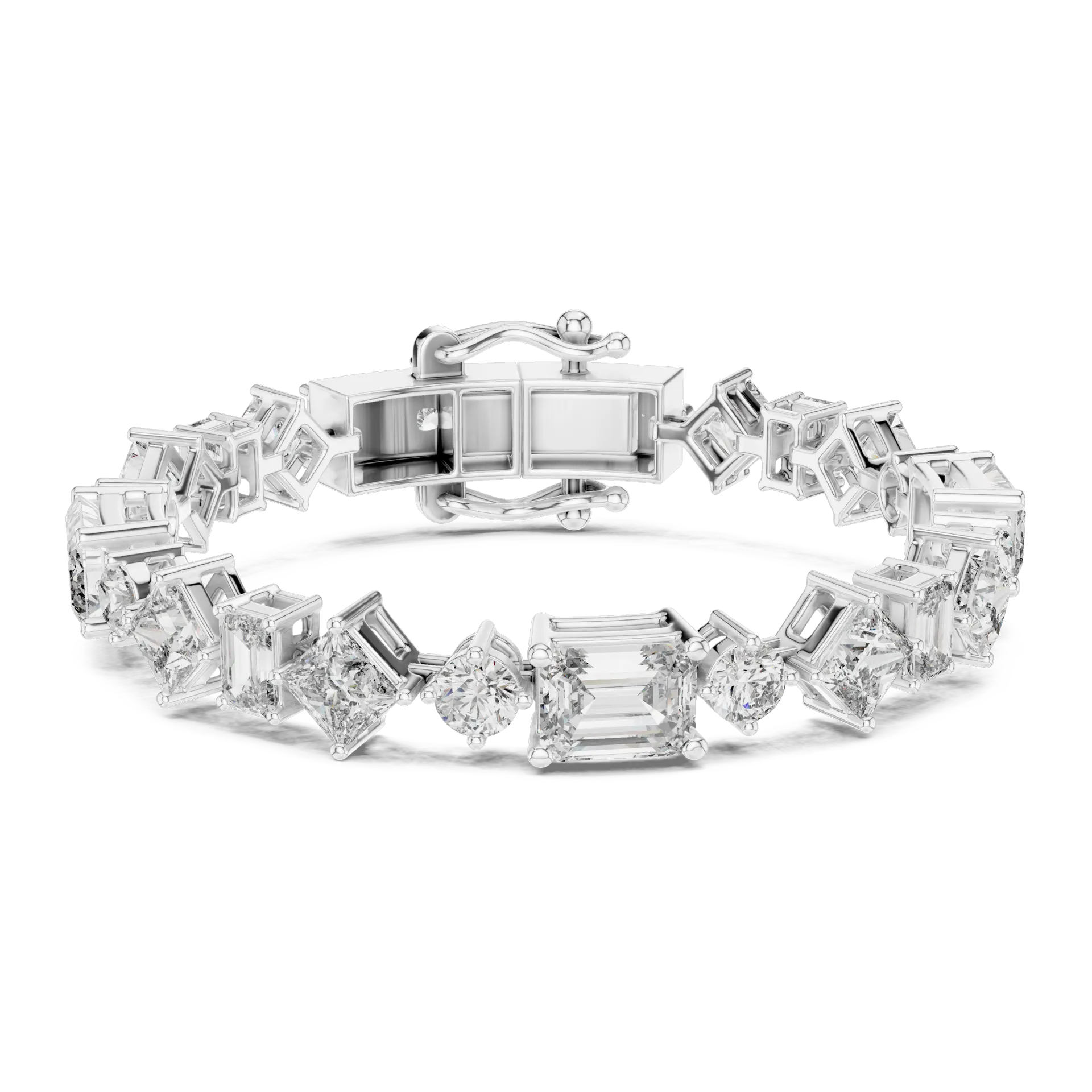 Geometric Multi Shape Diamond Bracelet