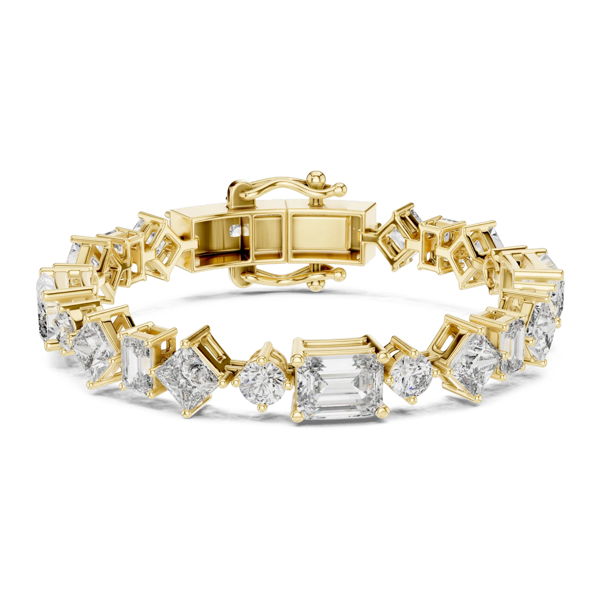 Geometric Multi Shape Diamond Bracelet